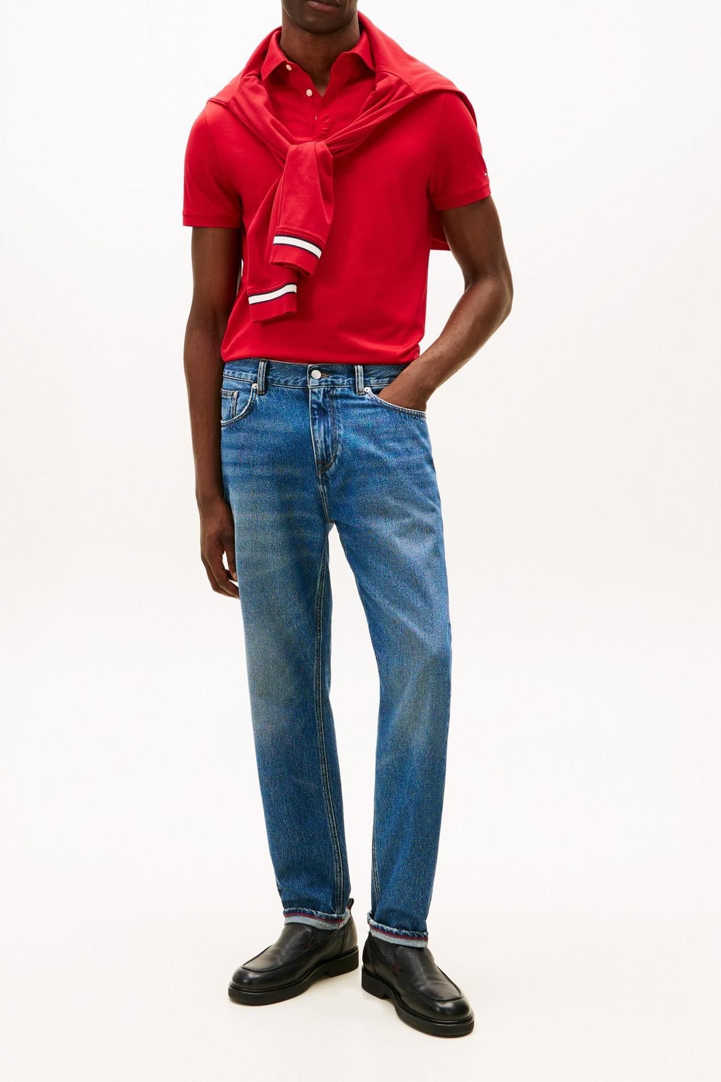 HIDDEN PLACKET DETAIL POLO MEDIUM RED 2