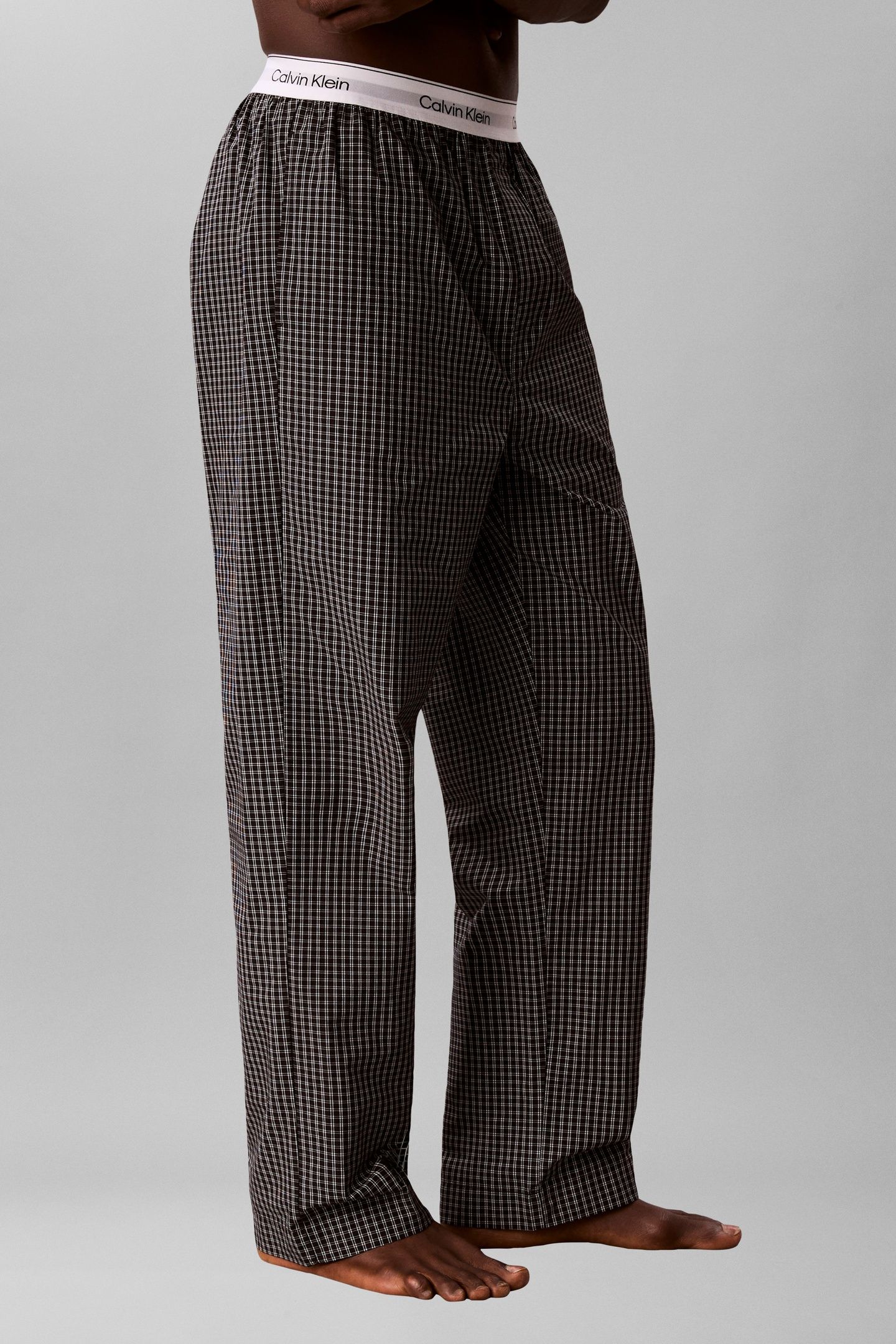 LS TEE PANT SET CLASSIC WHITE TOP/SUMMIT PLAID 2