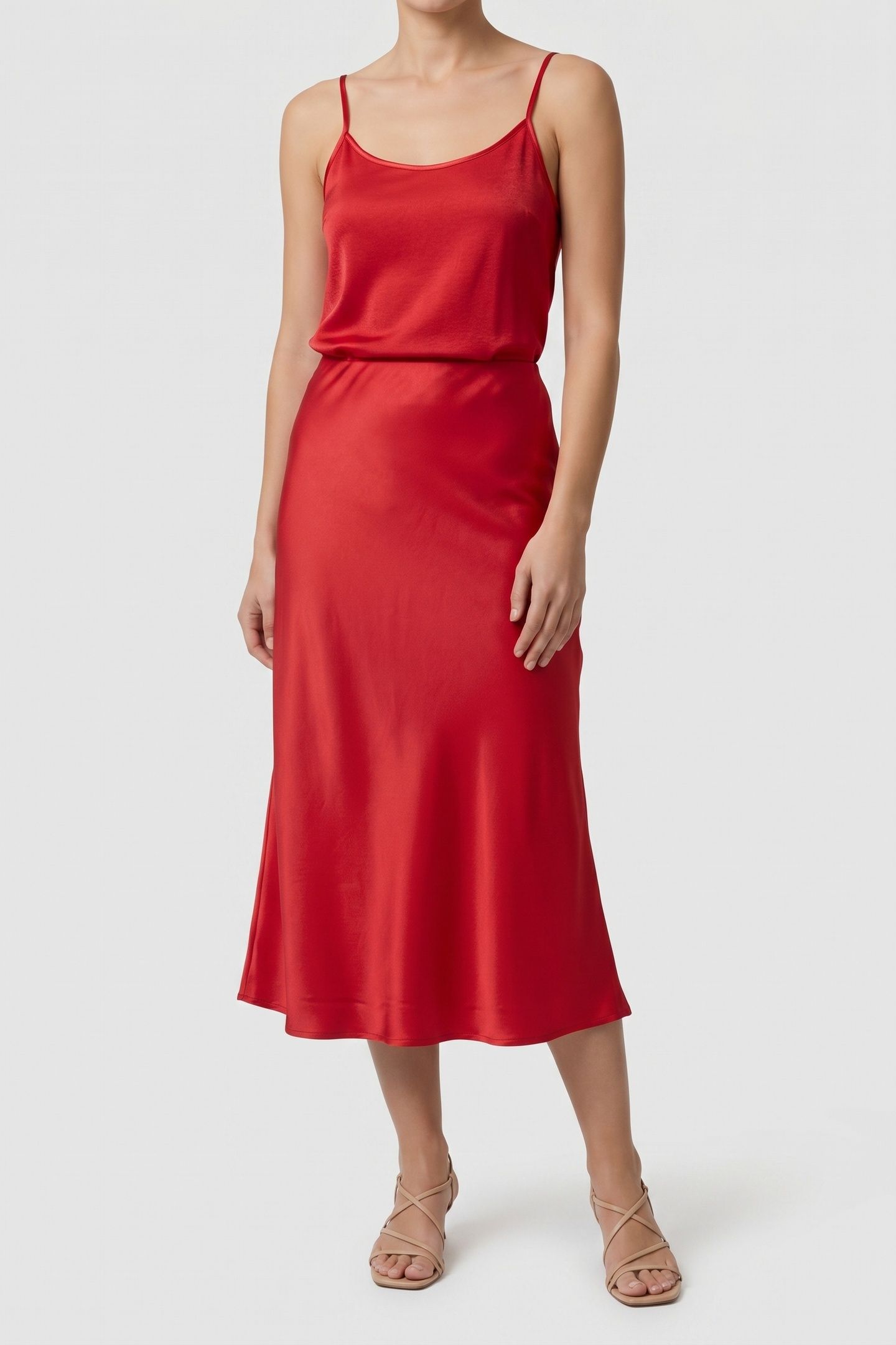 ES ALFRIDA SLIP SKIRT RED 1