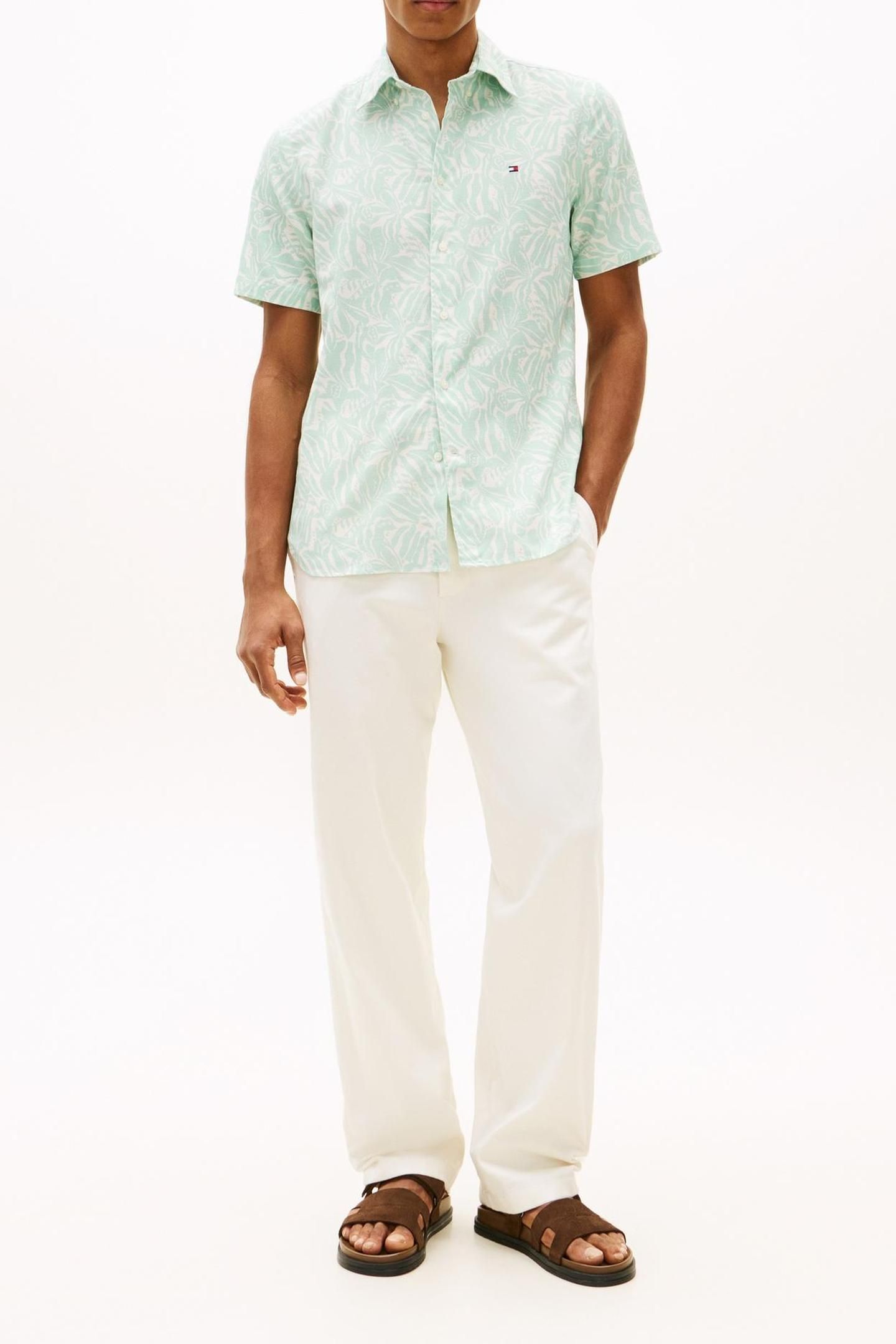 LINEN BLEND SHIRT CRUSHED MINT/ALLOVER 2
