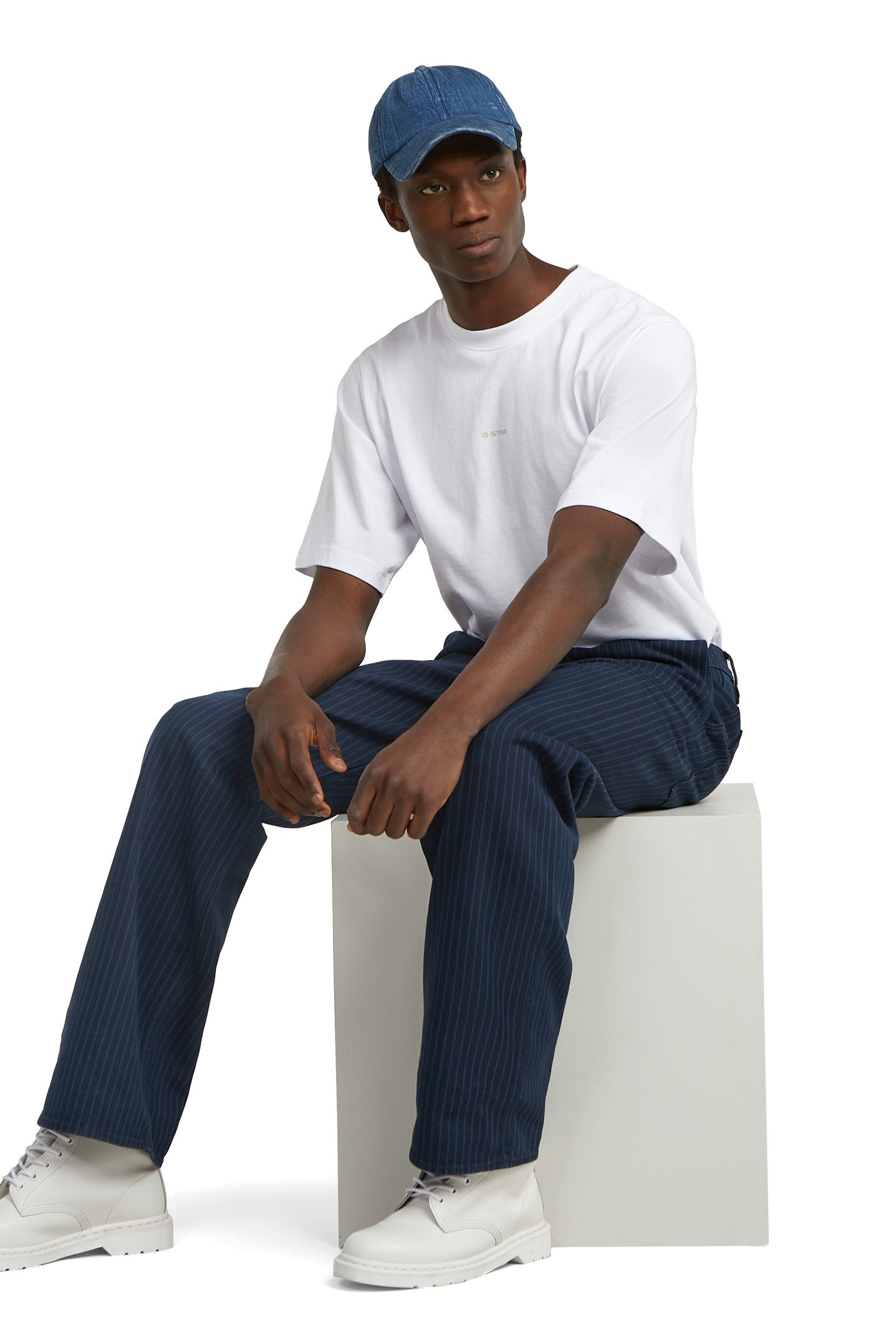 MODSON STRAIGHT CHINO INK BLUE LASERED PINSTRIPE 2