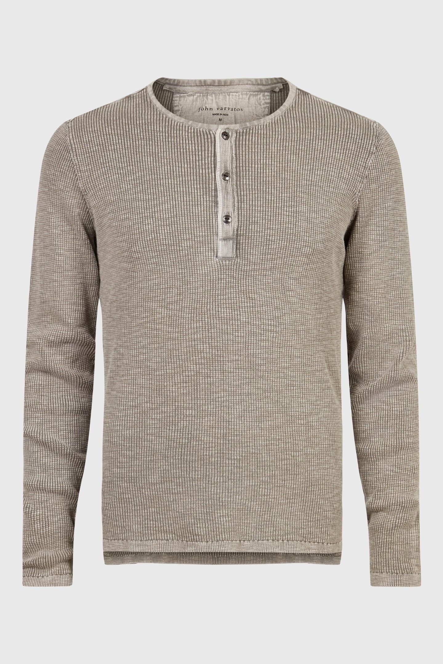 NASHVILLE WAFFLE HENLEY I GREY HTHR 3
