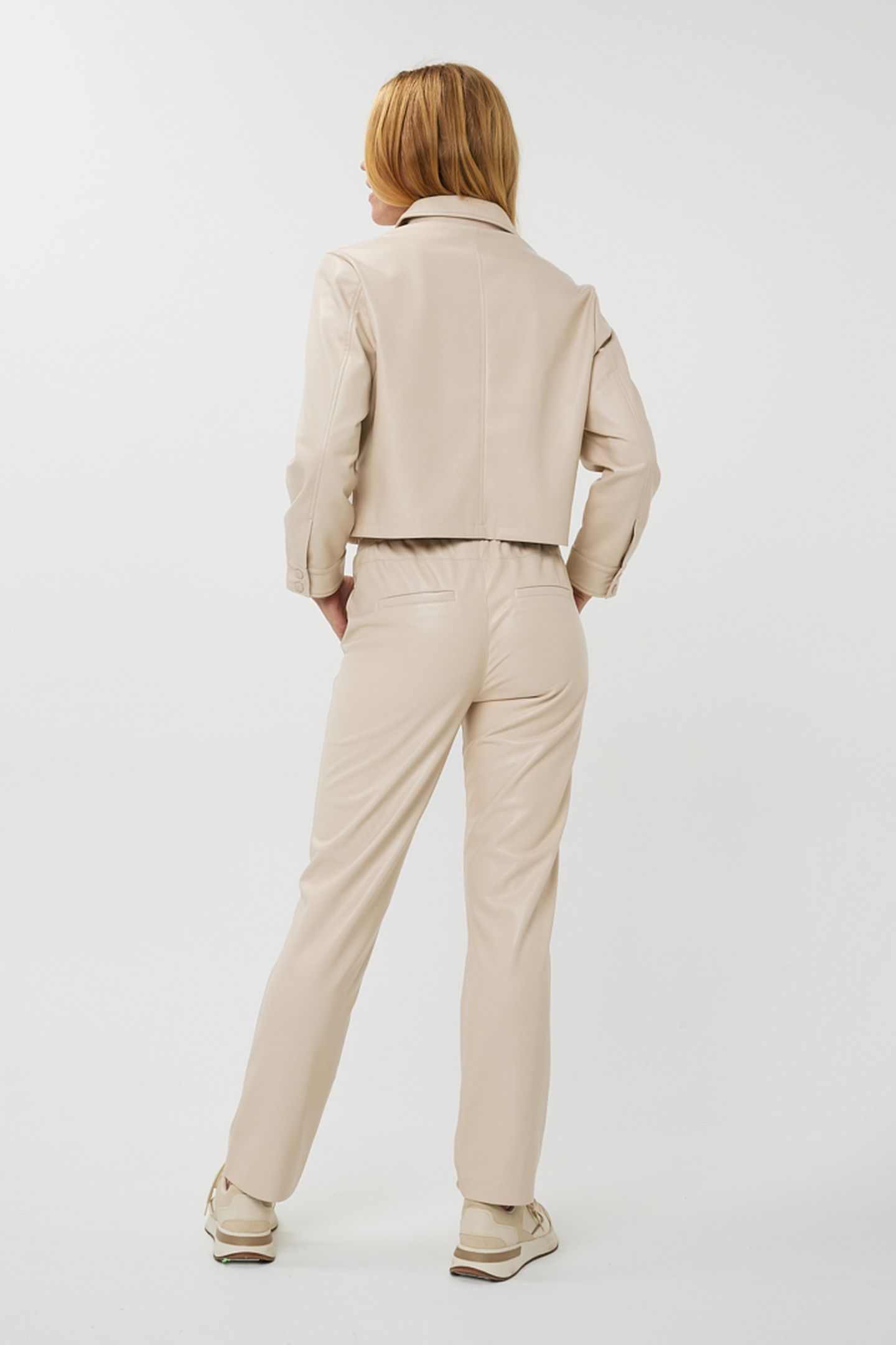 TROUSERS SUPER SOFT VEGAN LEATHER SAND 4