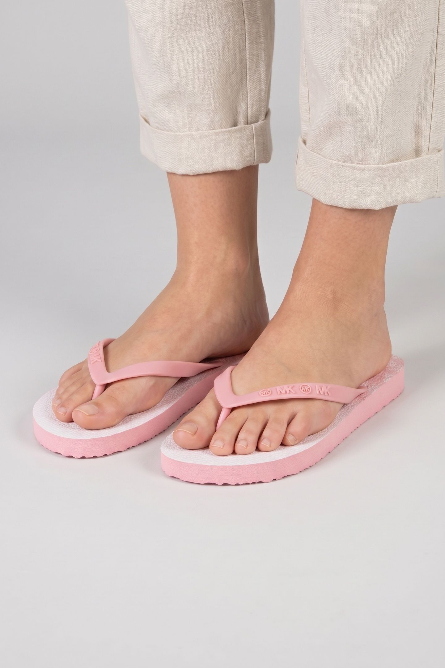 MK LOGO FLIP FLOP CARNATION 3