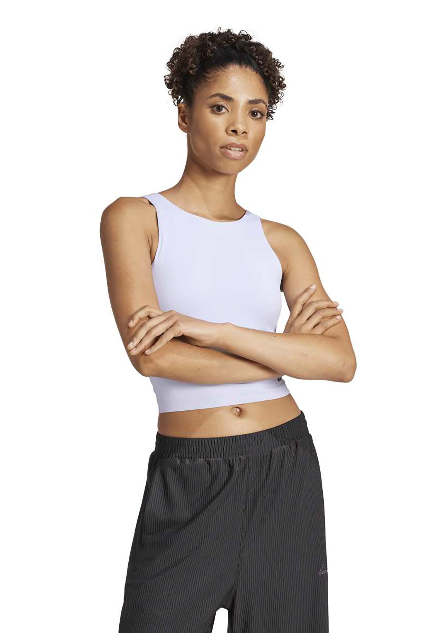 PERFORMANCE YOGA CROPPED TANK WITH INNER SHELF VIOLET TONE 1