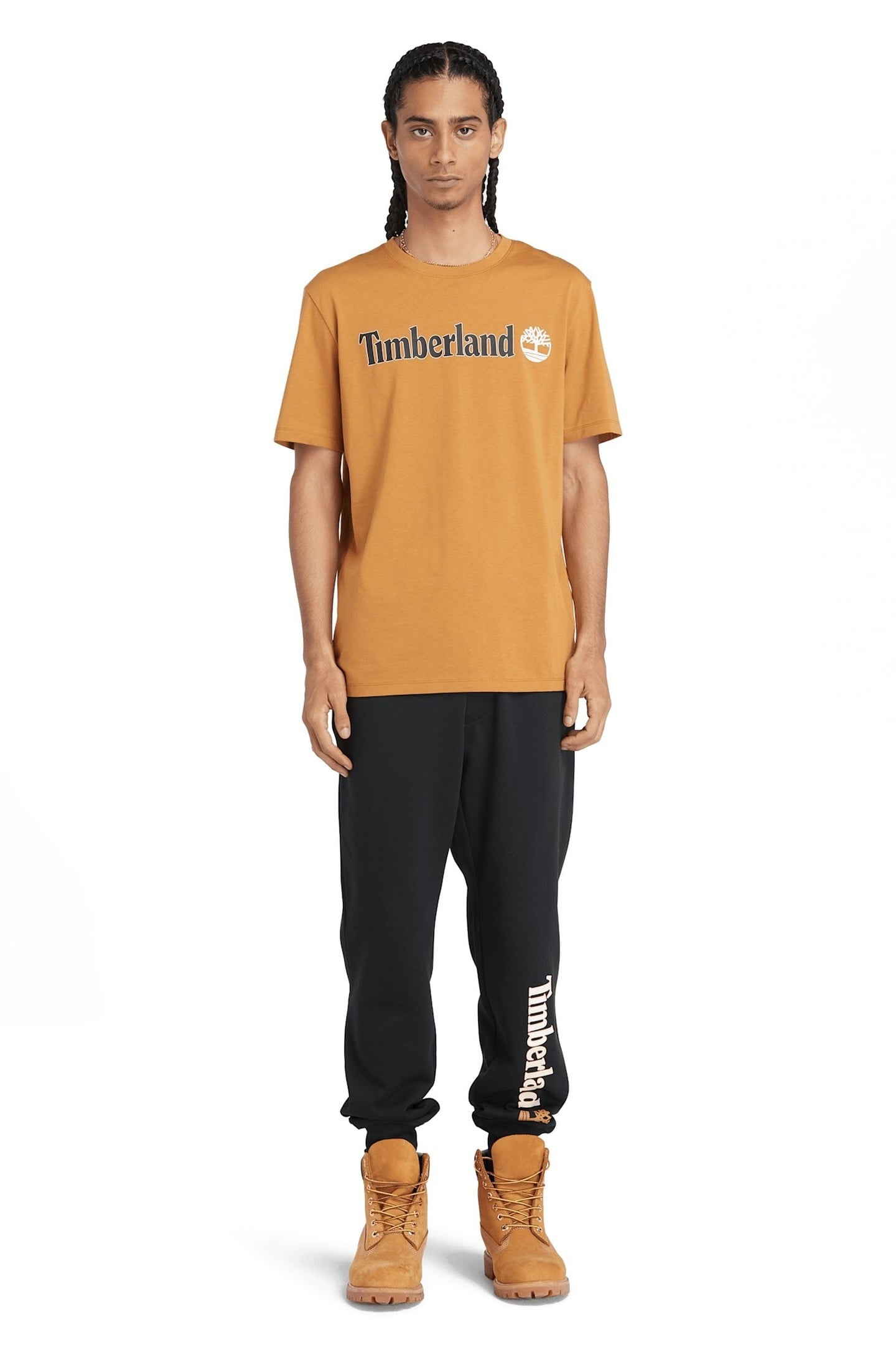 LINEAR LOGO SHORT SLEEVE TEE MEDIUM BROWN 1
