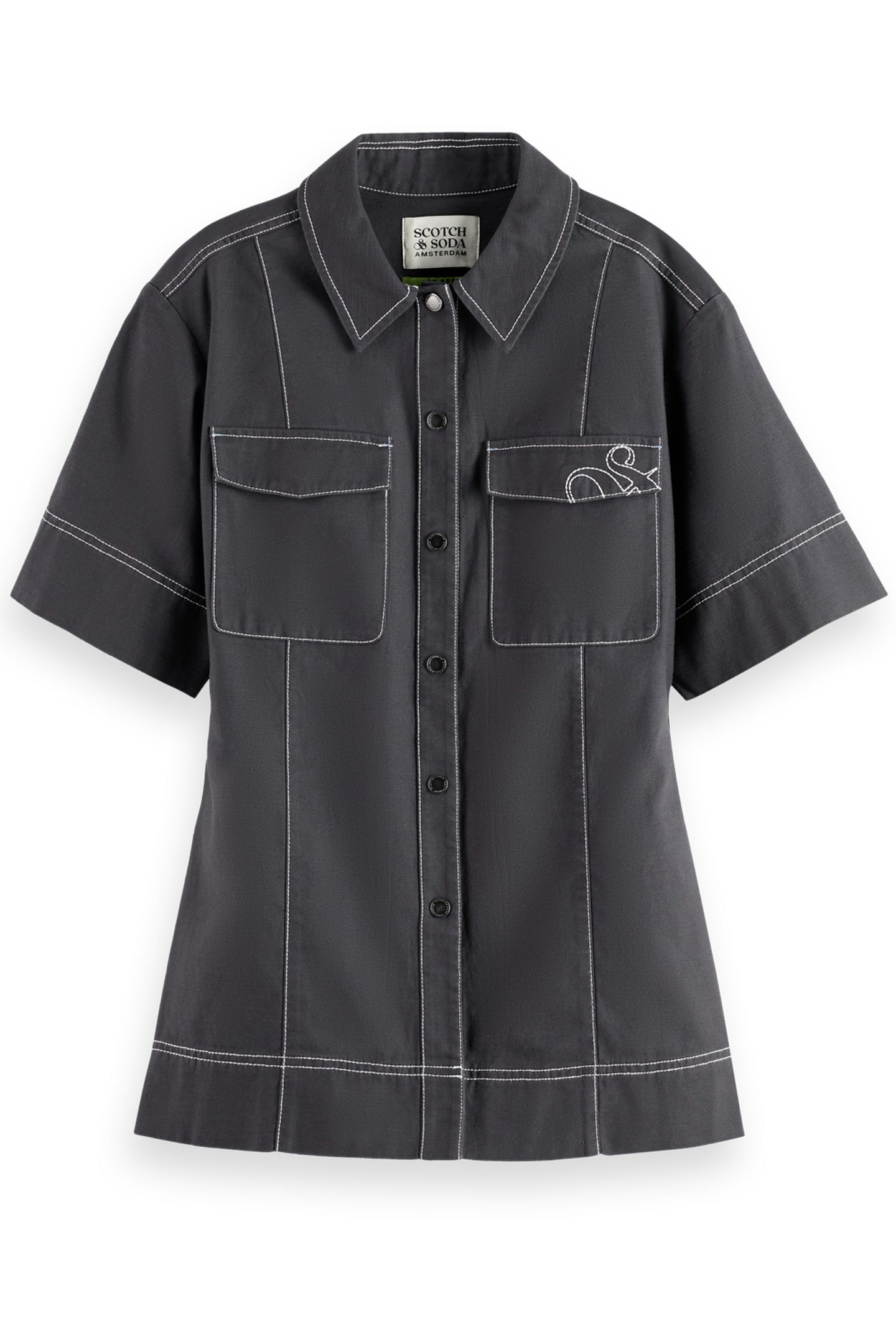 PATCH POCKET SHORT SLEEVE SHIRT CHARCOAL ART 4