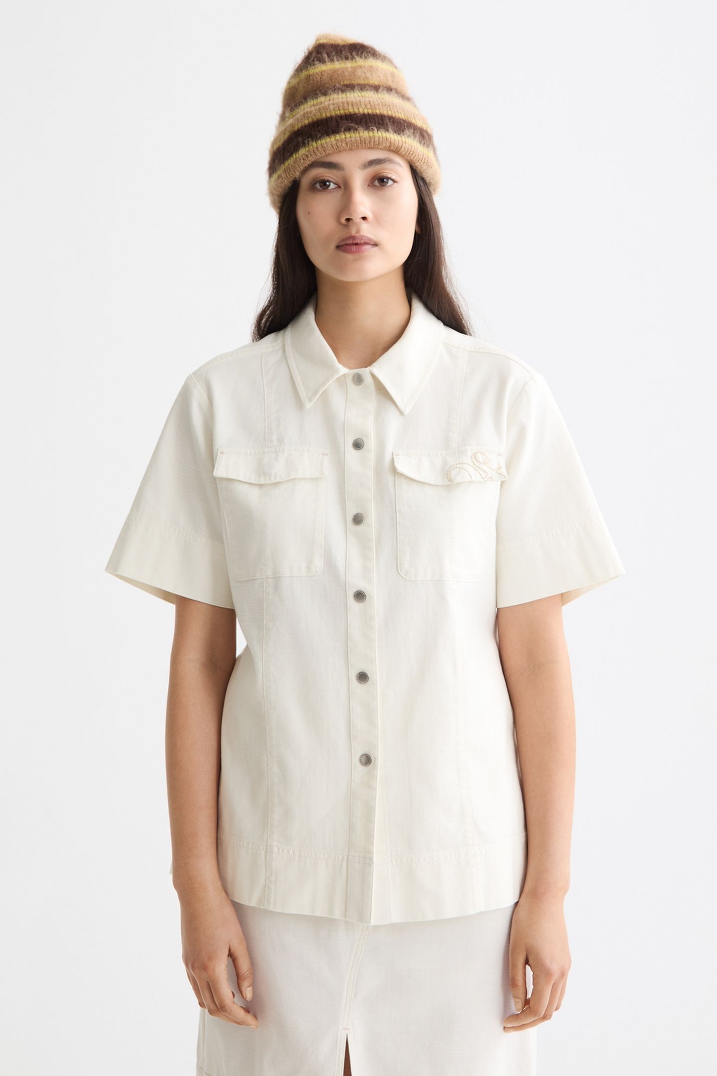 PATCH POCKET SHORT SLEEVE SHIRT EGGNOG 2