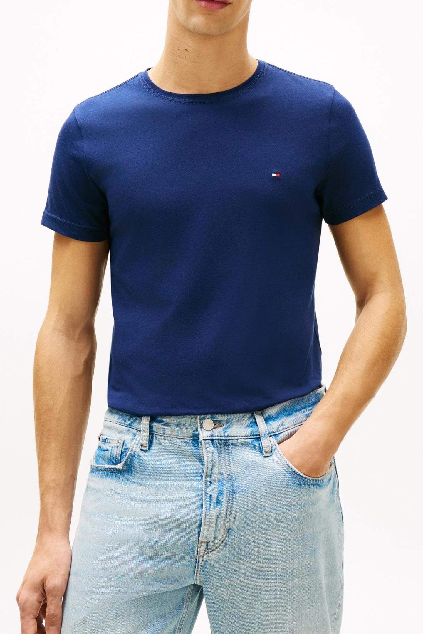 STRETCH SLIM FIT TEE CARBON NAVY 1