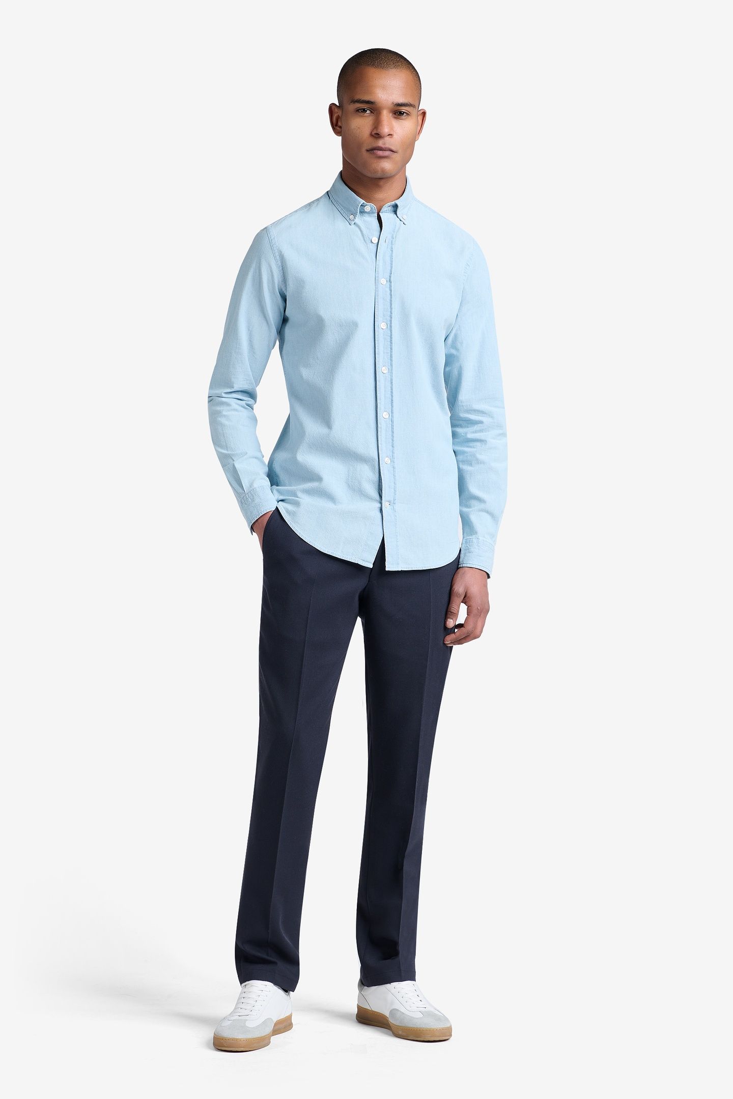 FELIX CHAMBRAY DENIM COTTON LIGHT INDIGO 1