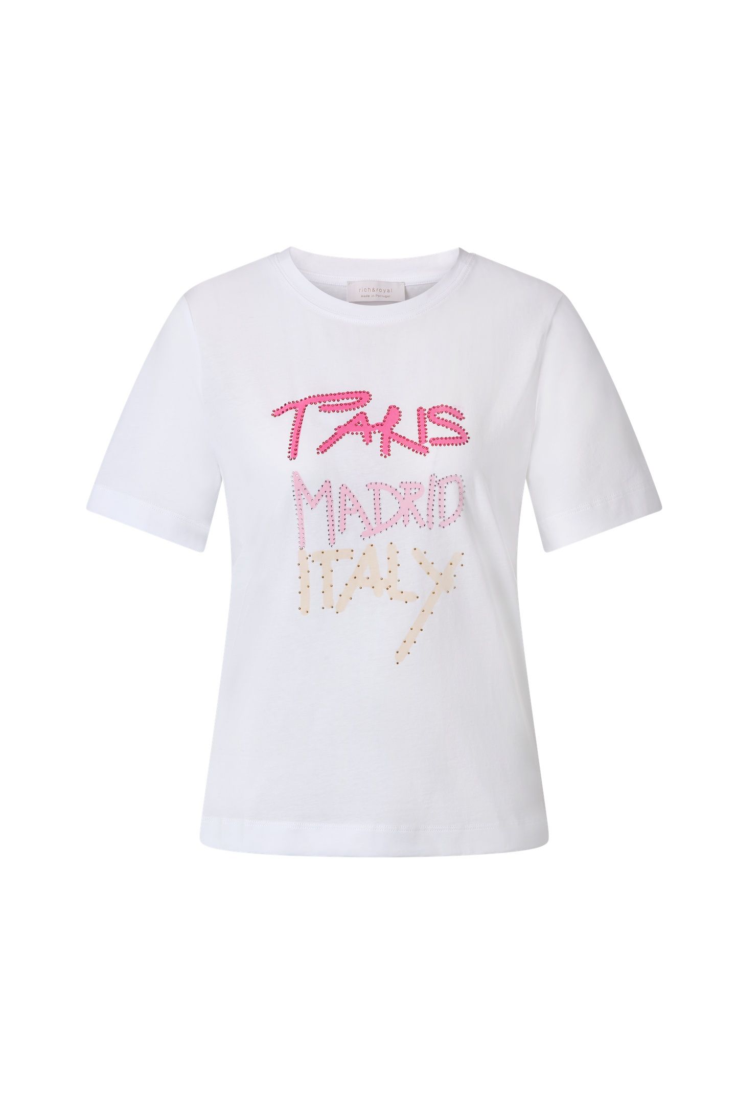 ELEGANT FIT T-SHIRT PARIS MADRID ITALY WHITE 5