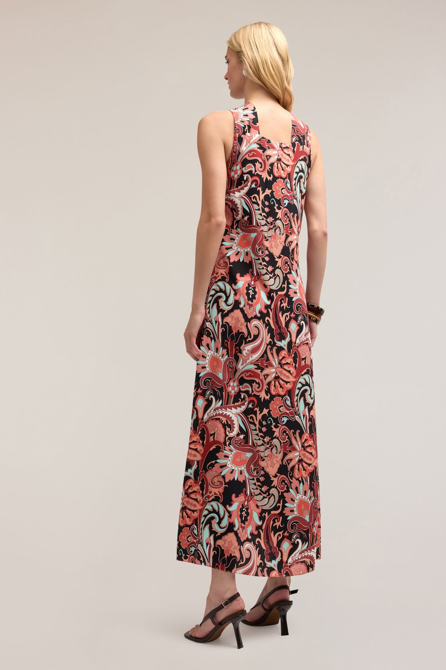 LONG DRESS WITH ETHNIC PATTERN RED 2