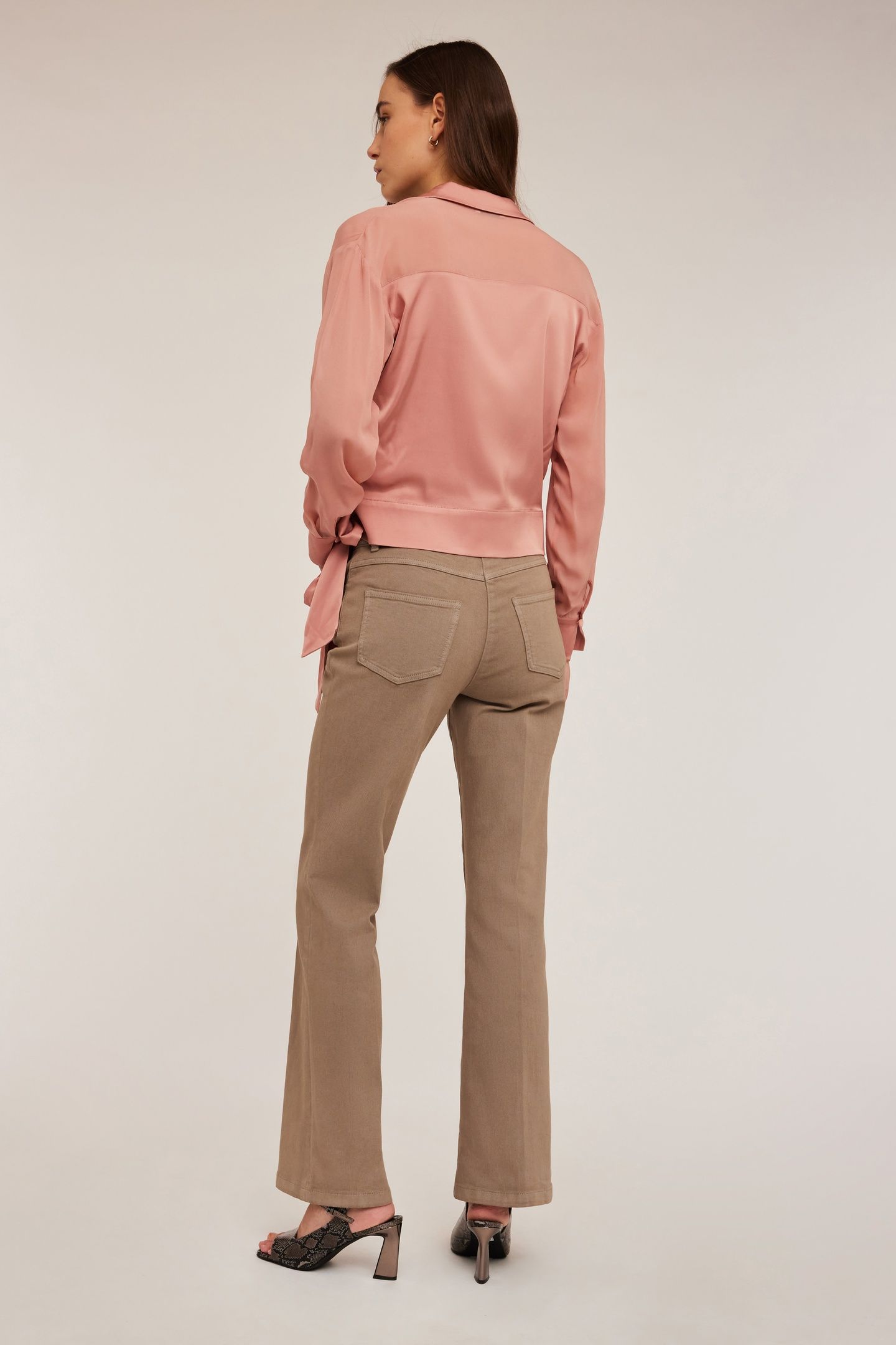 DRILL BOOTLEG TROUSERS BEIGE 3