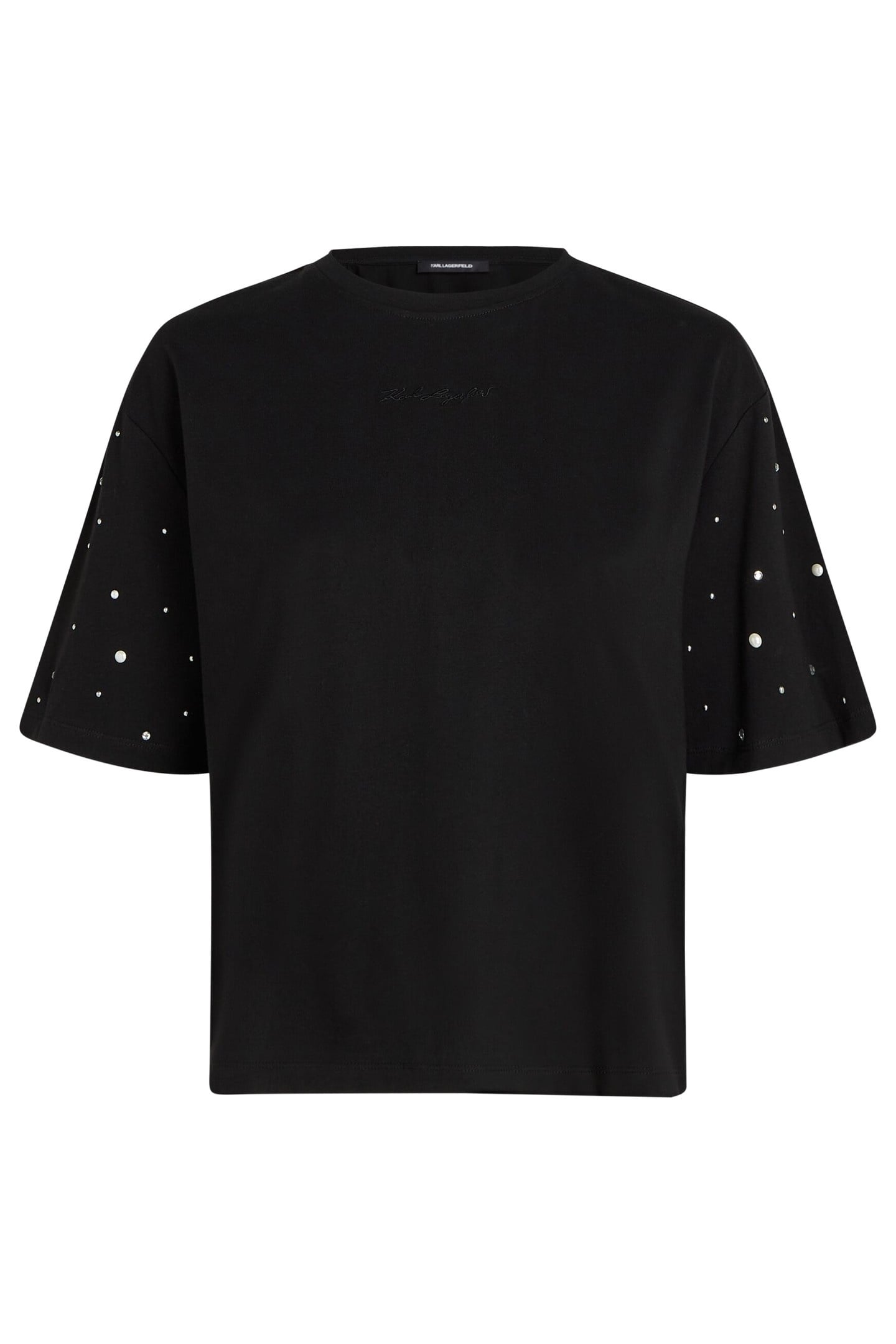 EMBELLISHED SLV BOXY T-SHIRT BLACK 1
