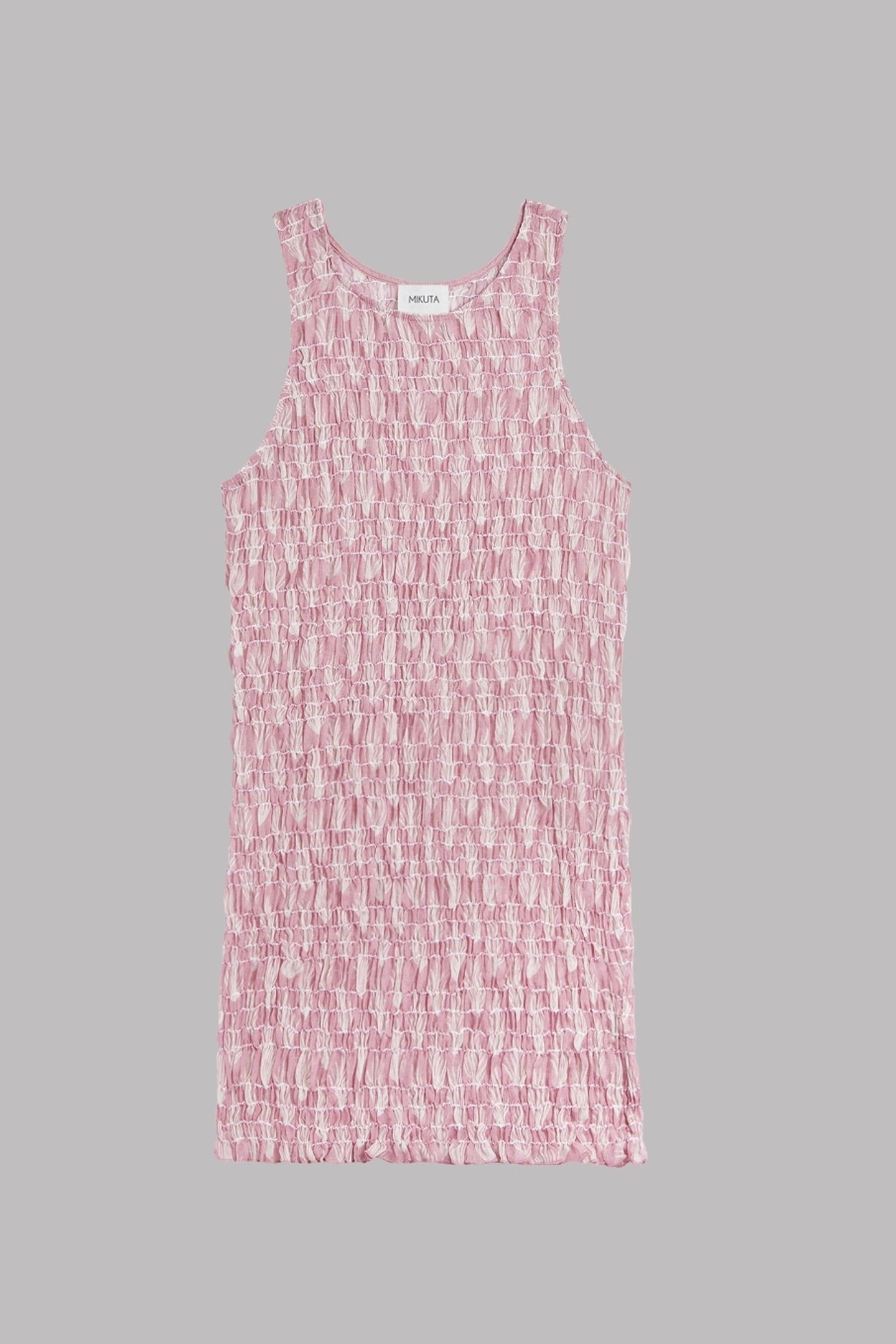 THE PINK PRINTED SHORT SHEER DRESS 4