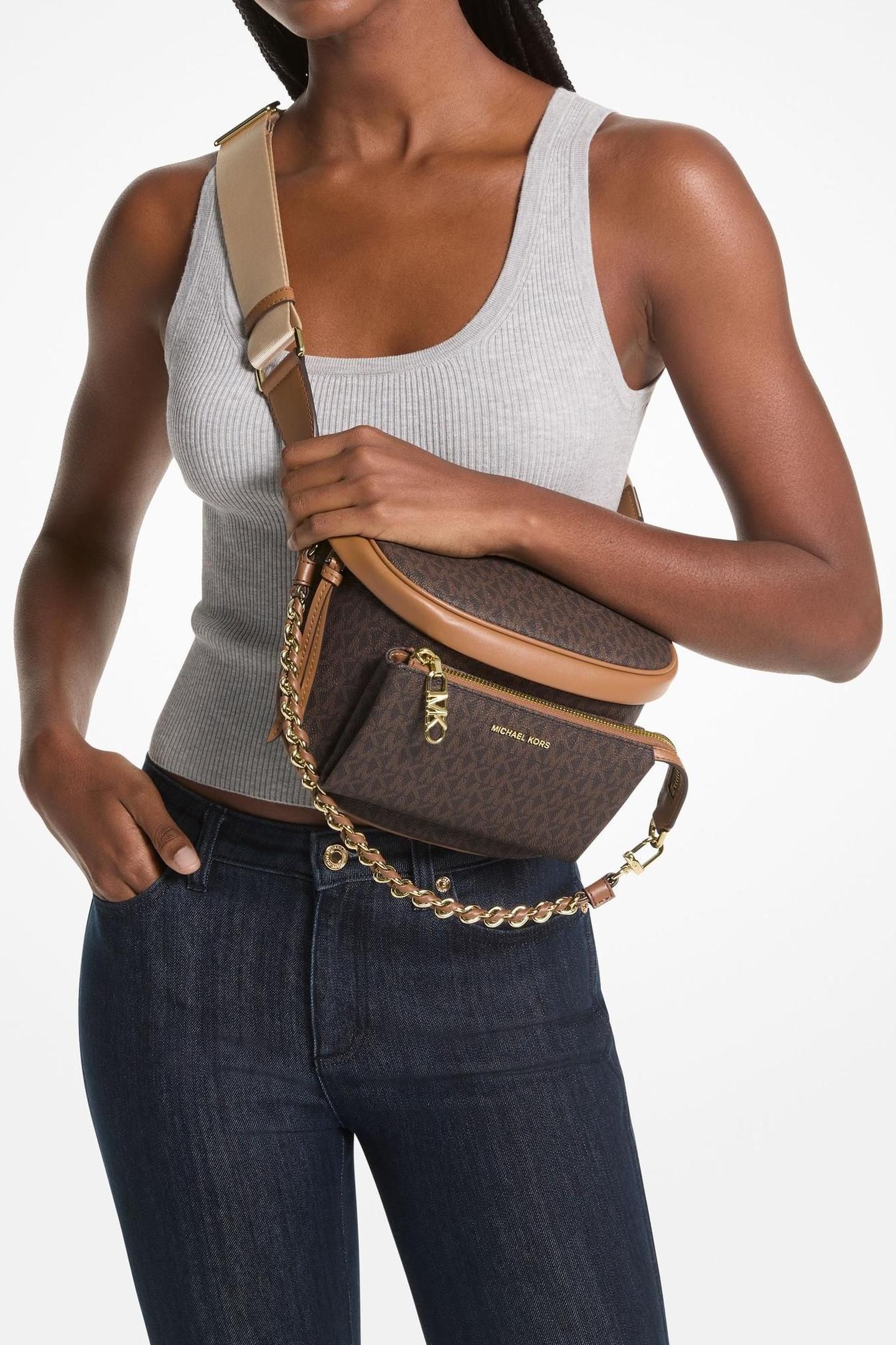 MEDIUM SLING PACK CHAIN MESSENGER BRN/ACORN 1
