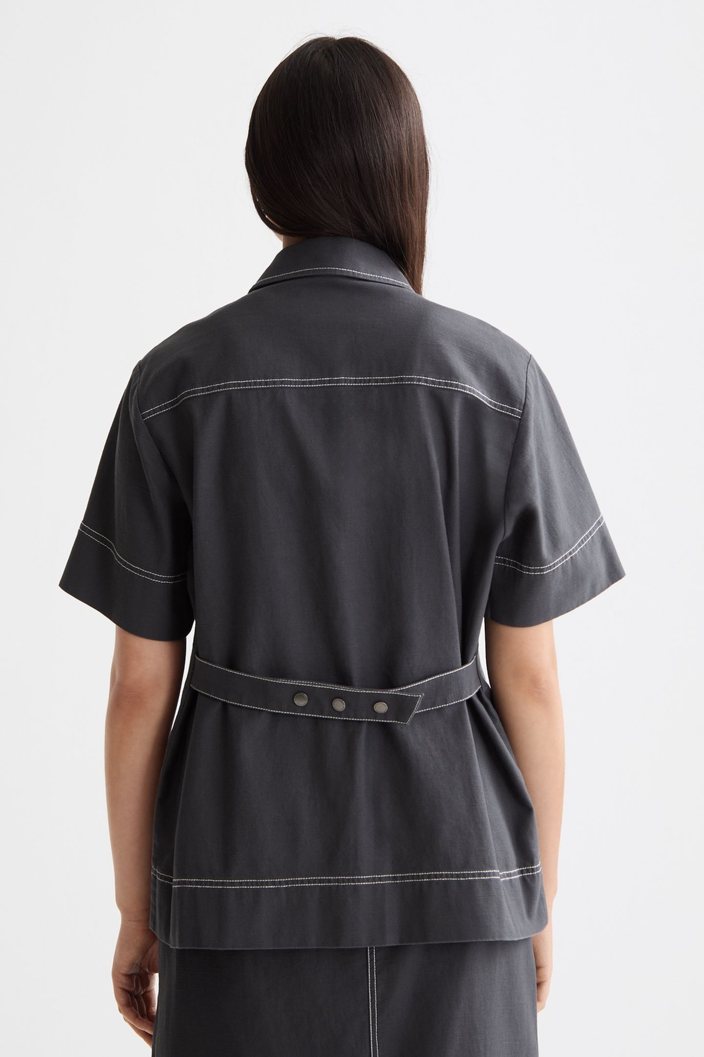 PATCH POCKET SHORT SLEEVE SHIRT CHARCOAL ART 3