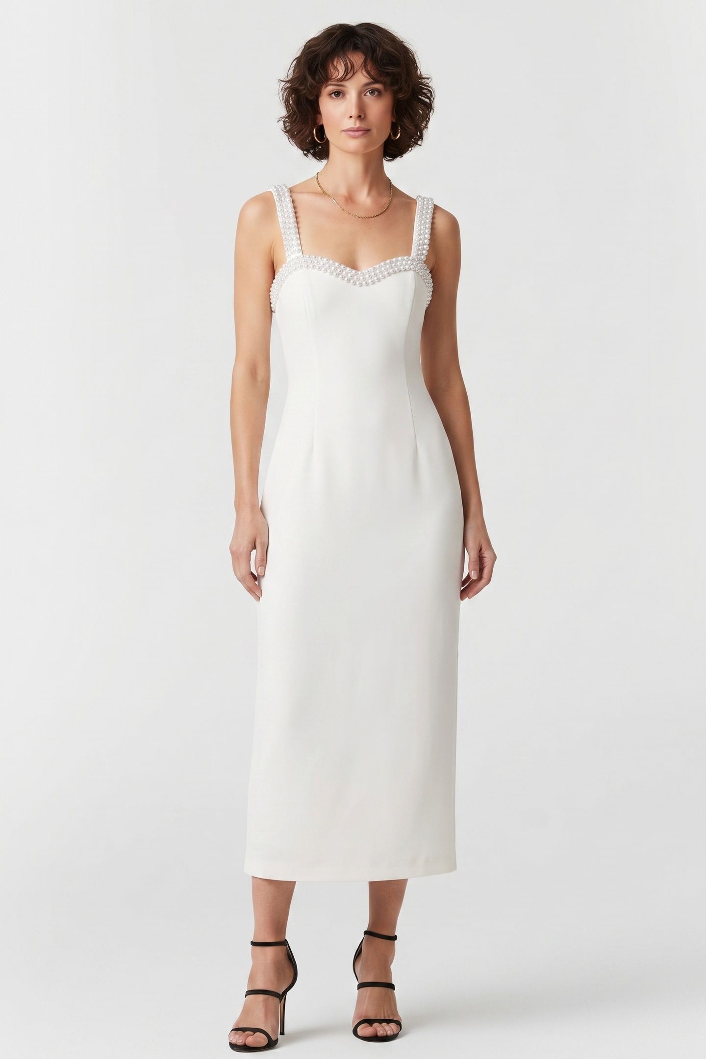 PEARL MIDI DRESS WHITE 1