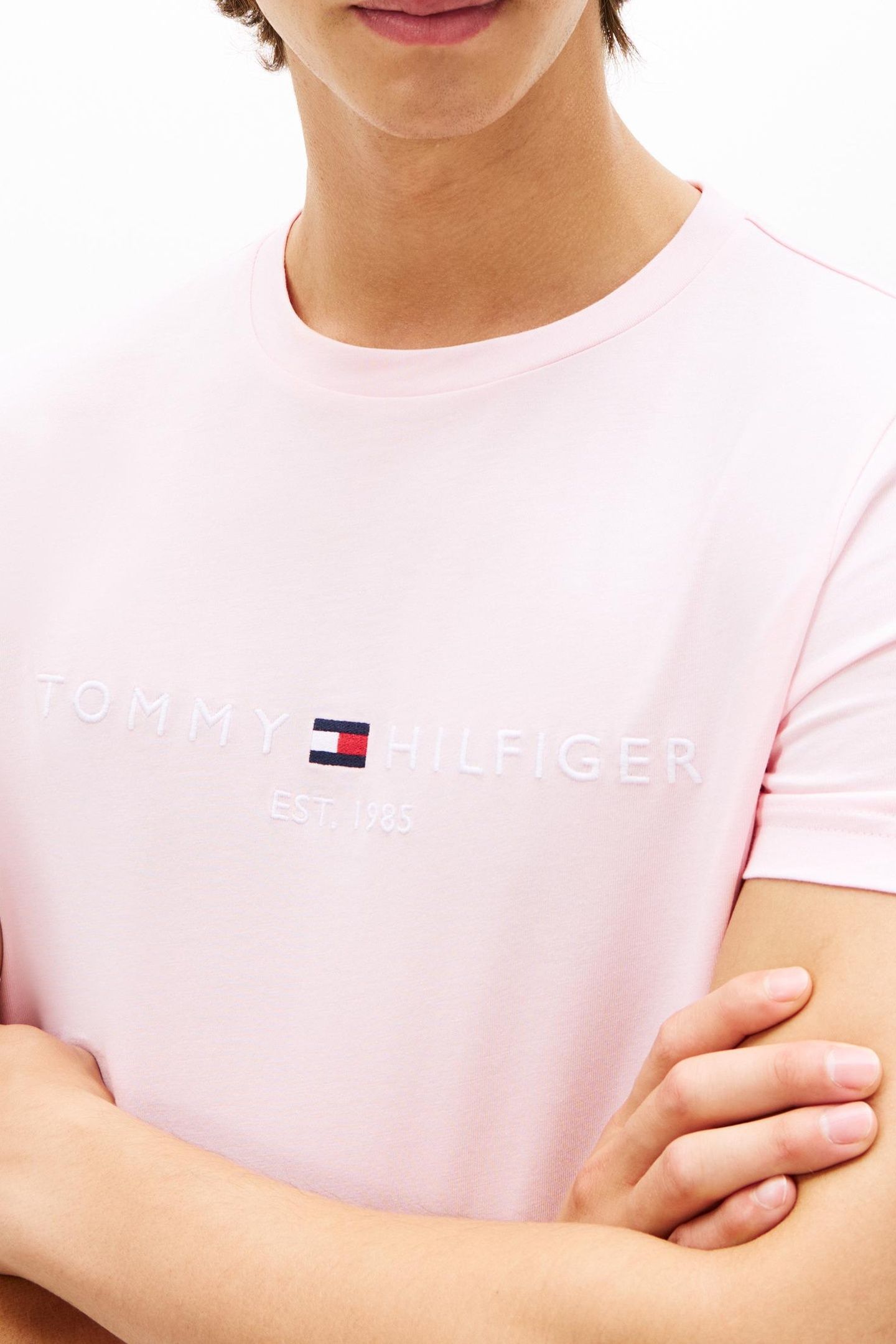 TOMMY LOGO TEE PINK LILY 5