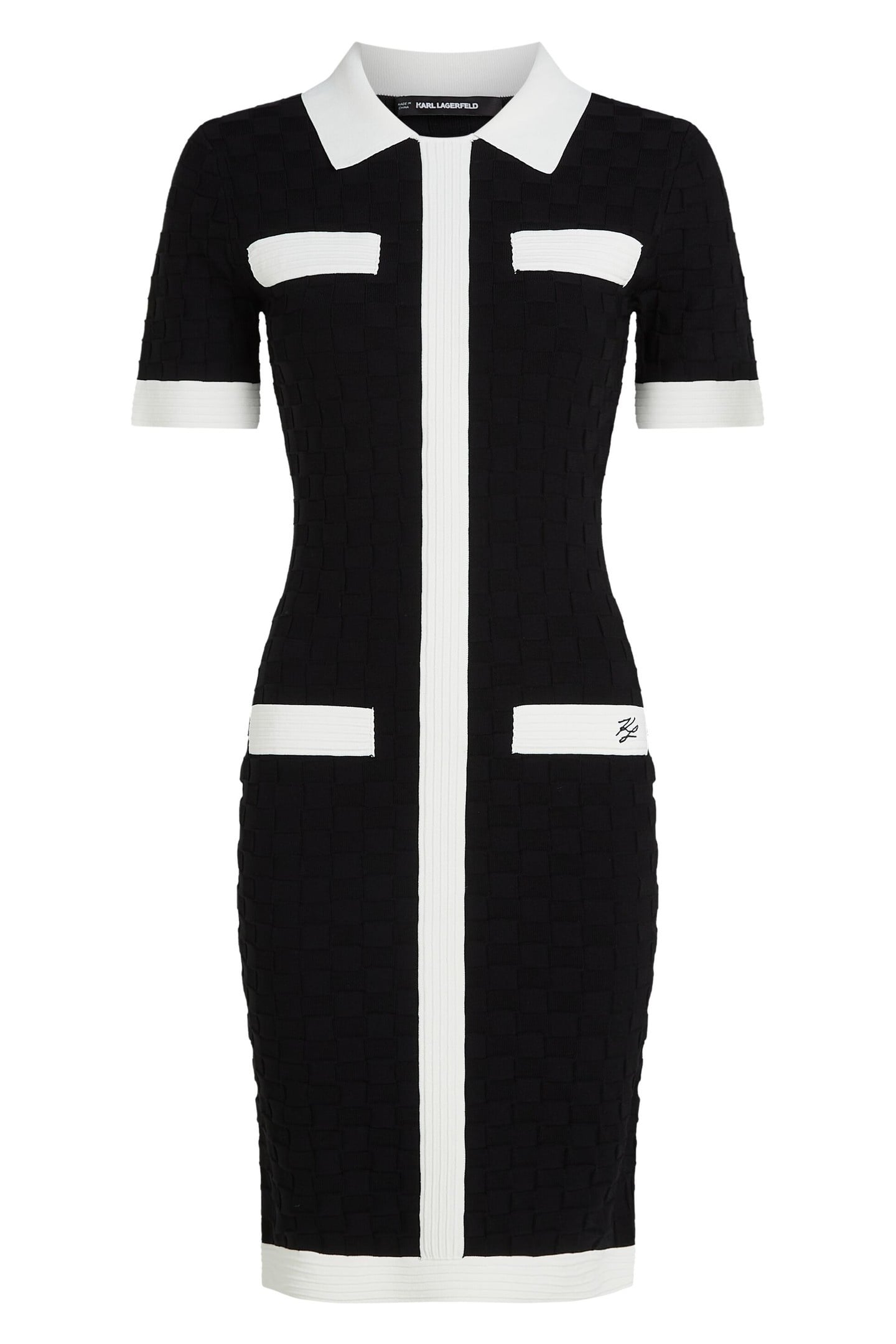 POLO CONTRAST KNIT DRESS BLACK 3