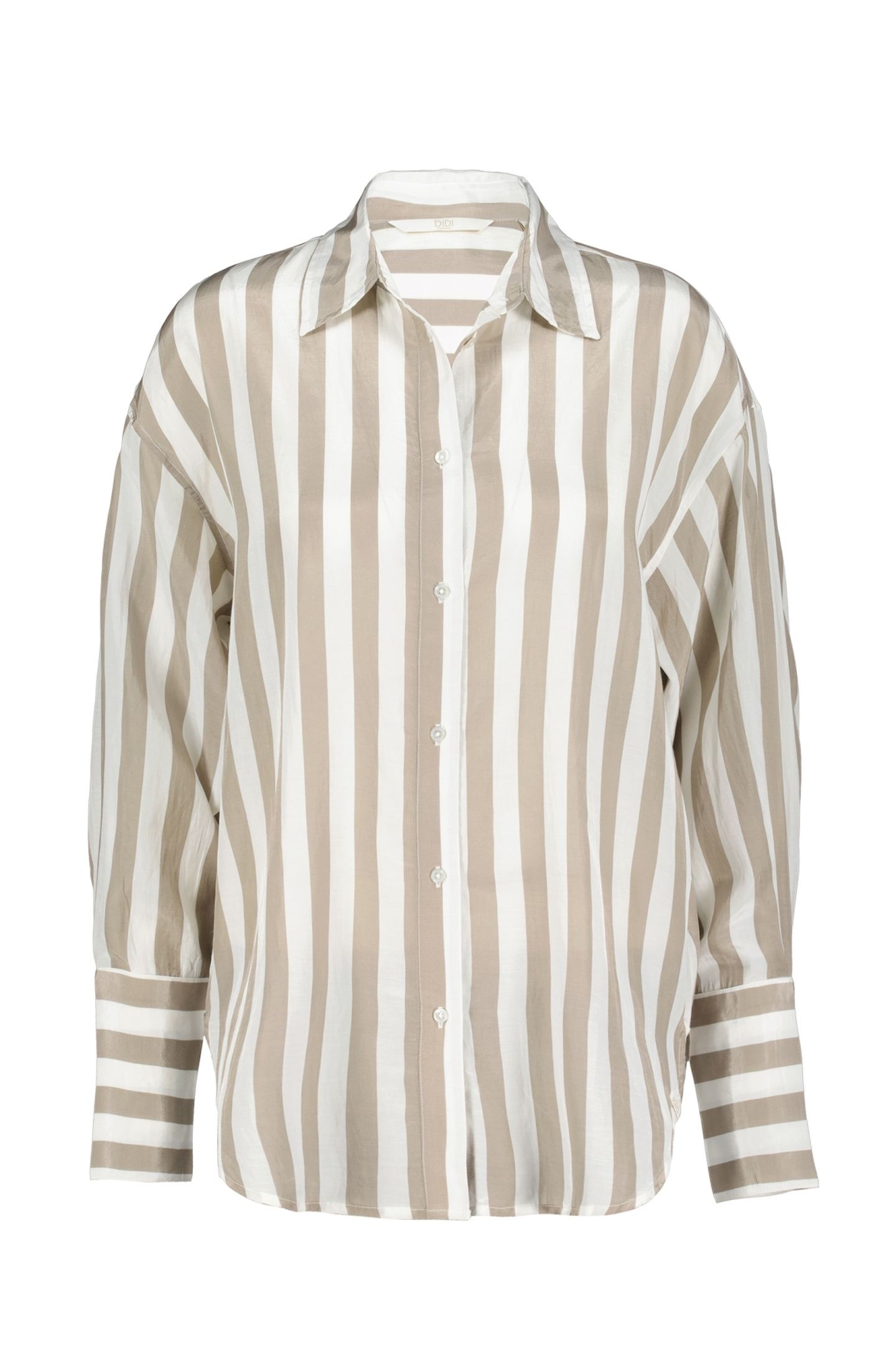 OVERSIZED SHIRT LISAN TAUPE OFFWHITE STRIPE 4