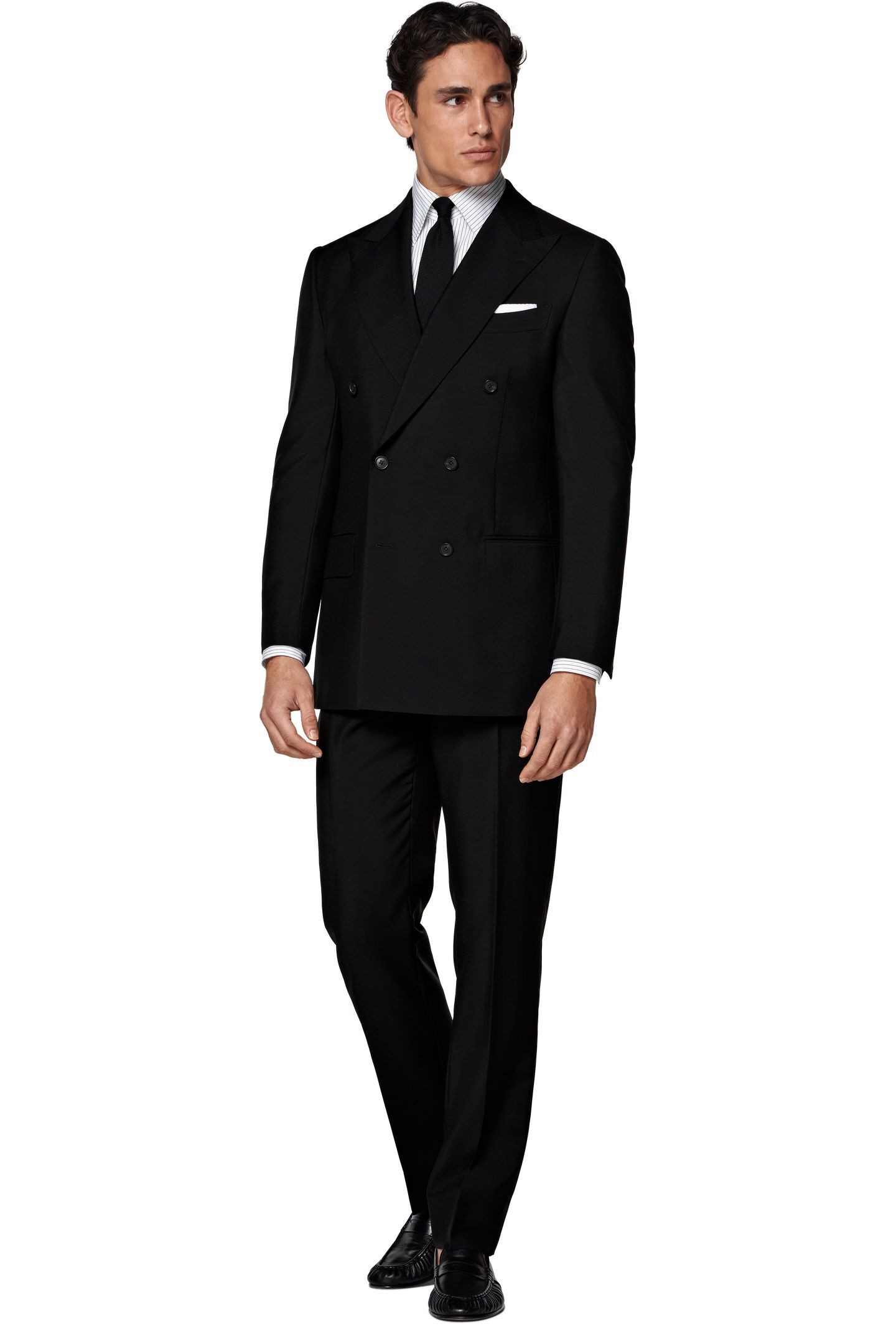 MILANO BLACK WOOL MOHAIR NESTED SUITS BLACK 3