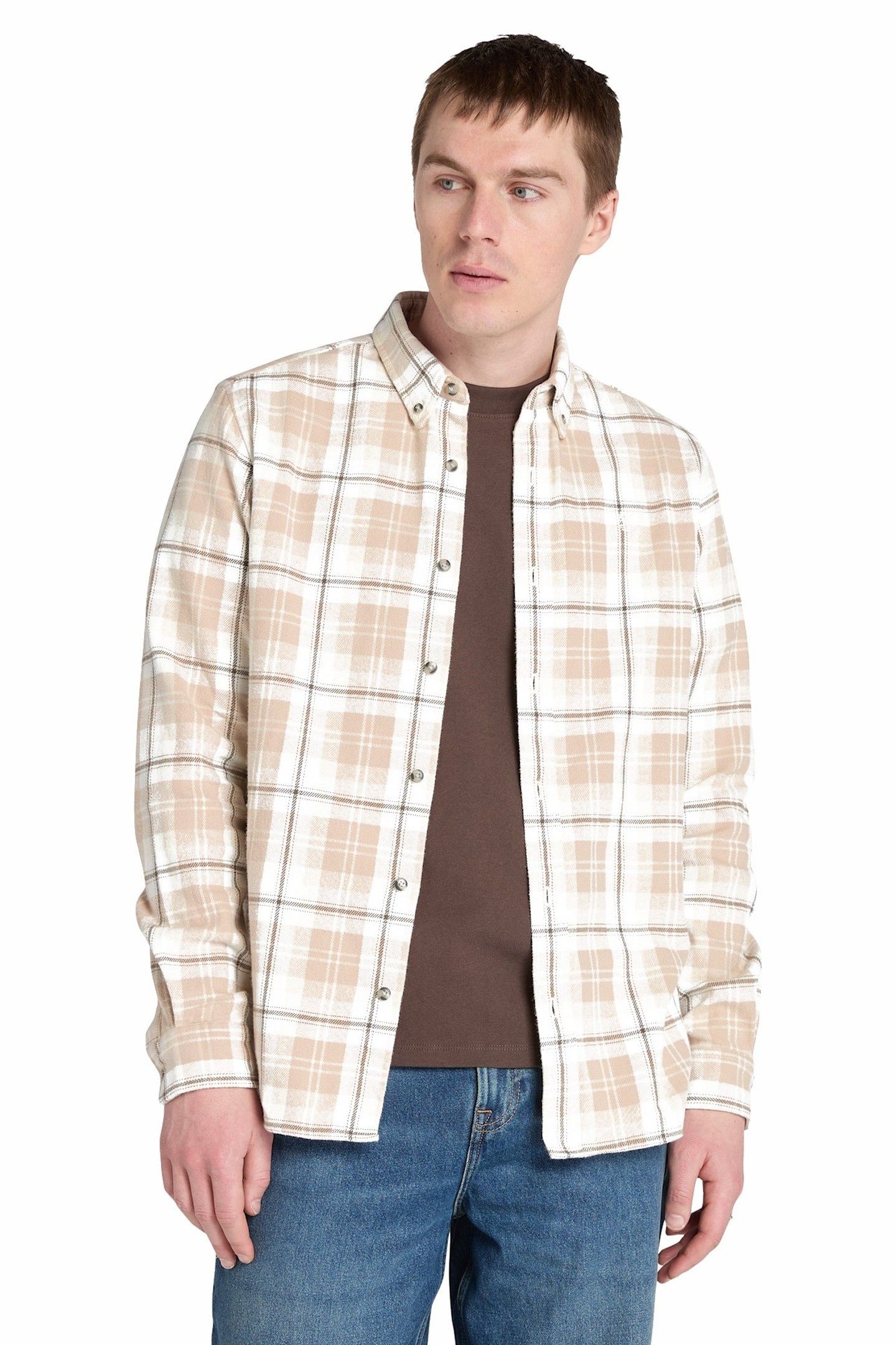 MIDWEIGHT FLANNEL CHECK SHIRT ANGORA YD 1