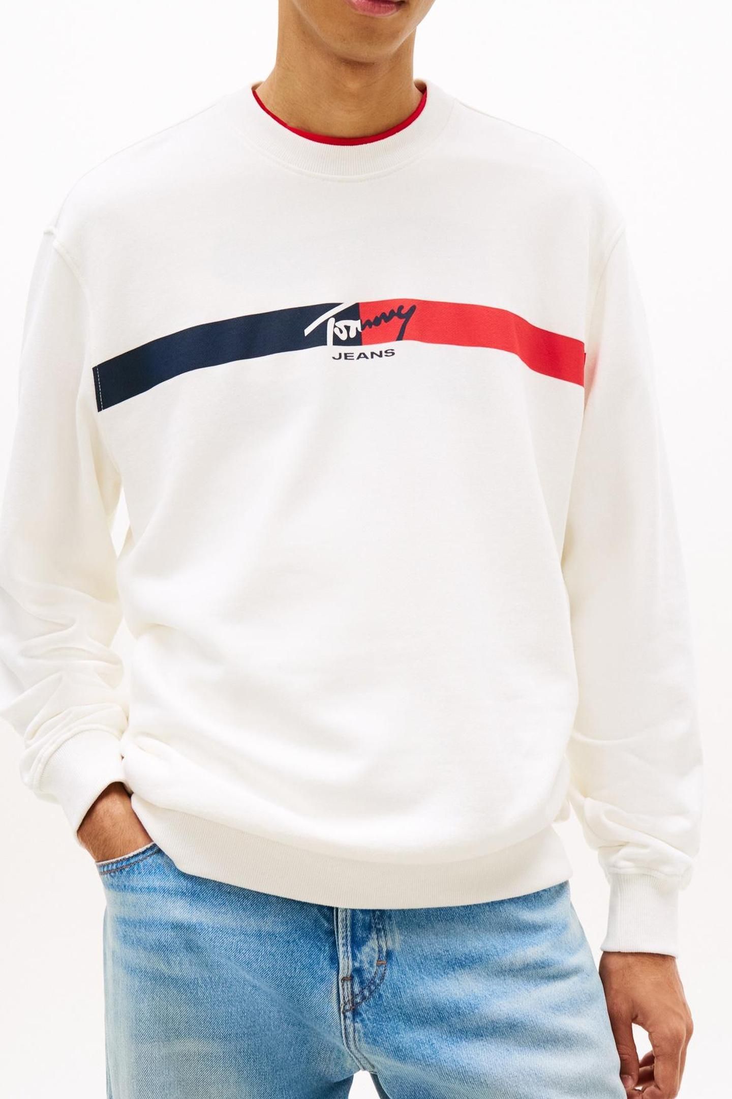 TJM REGULAR SIGN STRIPE SWEATSHIRT ECRU 1