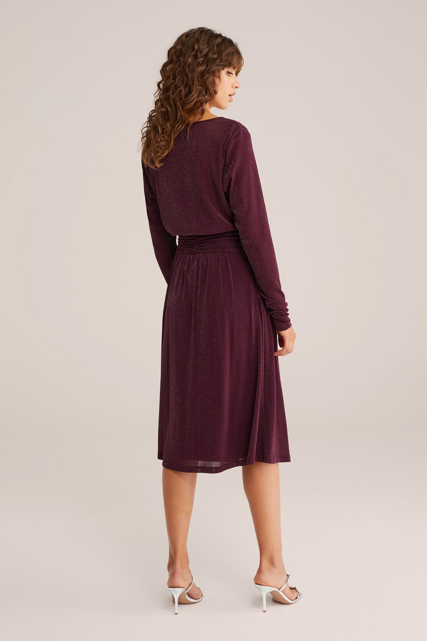 DRESS MID LENGTH BURGUNDY RED 2