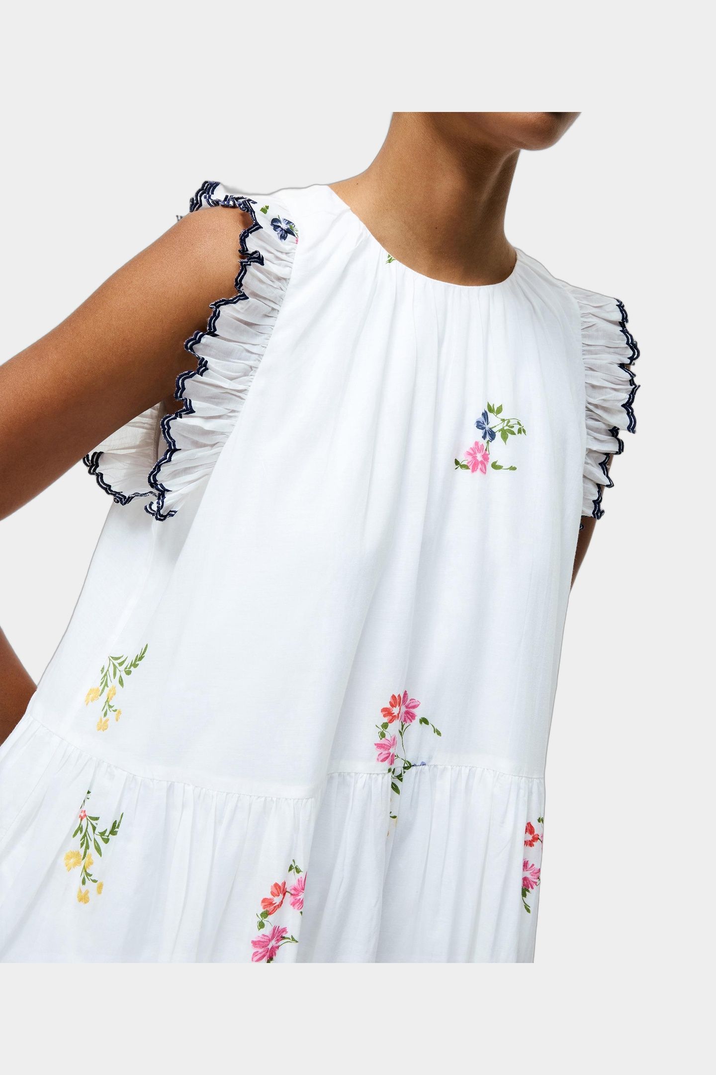 KIRSTY HOLLAND TIERED DRESS WHITE MULTI 5