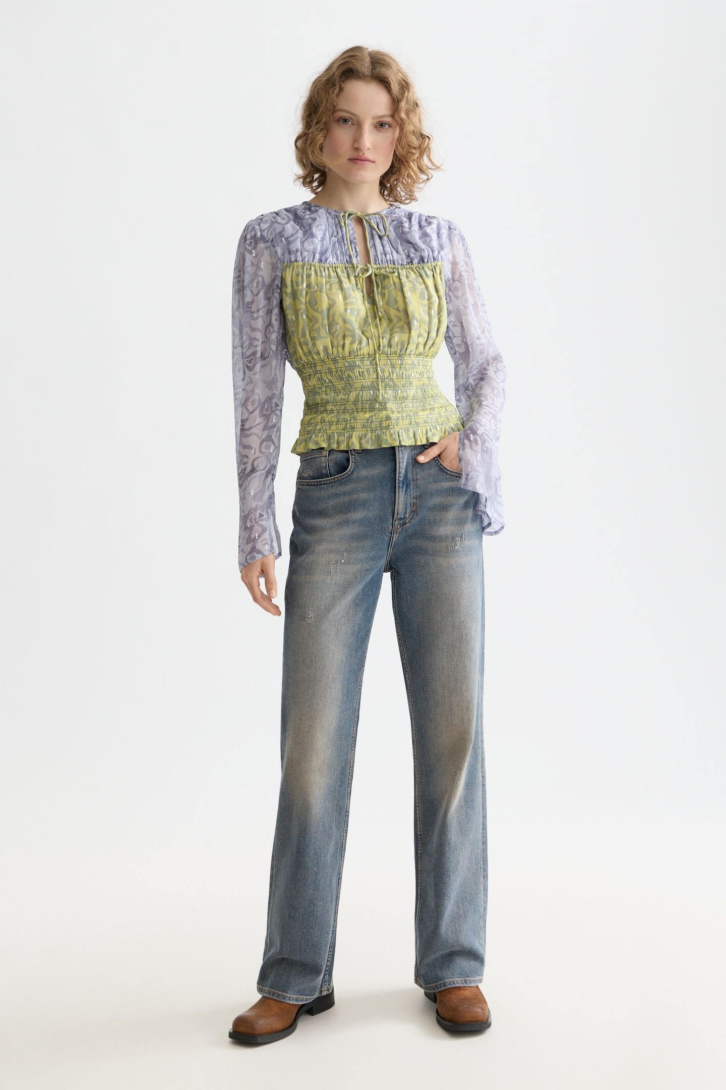 SMOCKED WAIST TOP DANCER LAVENDER 2