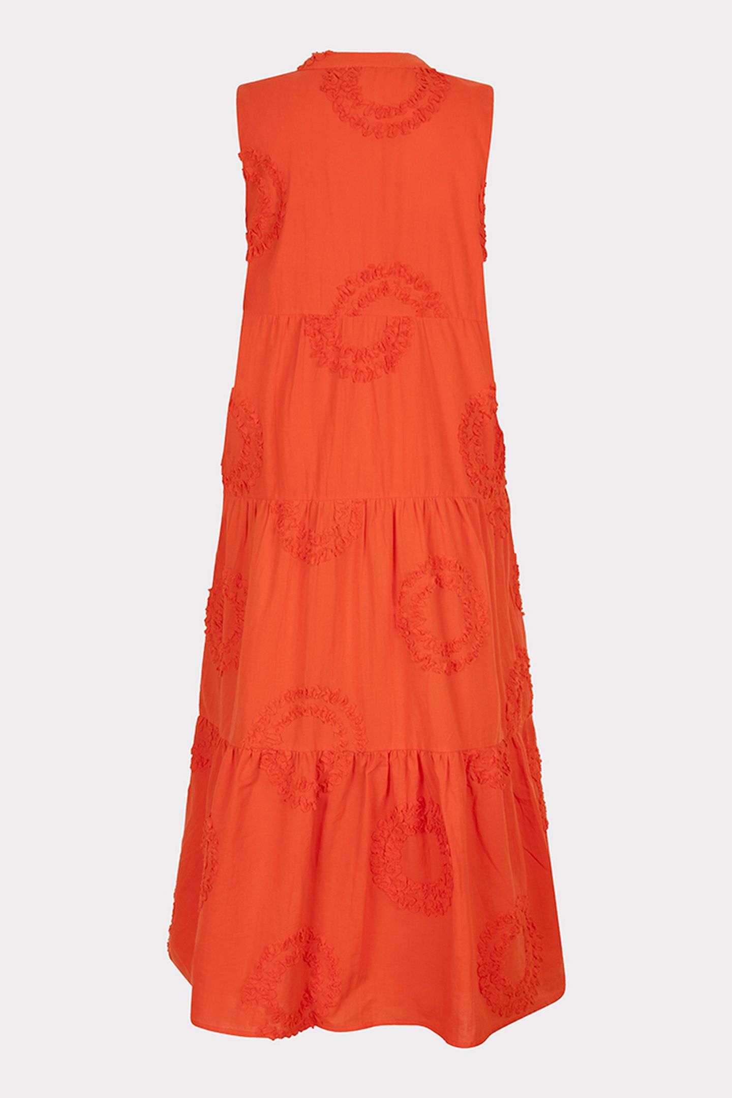 DRESS SLV/LSS 3D CIRCLED EMBROIDERY RED ORANGE 5
