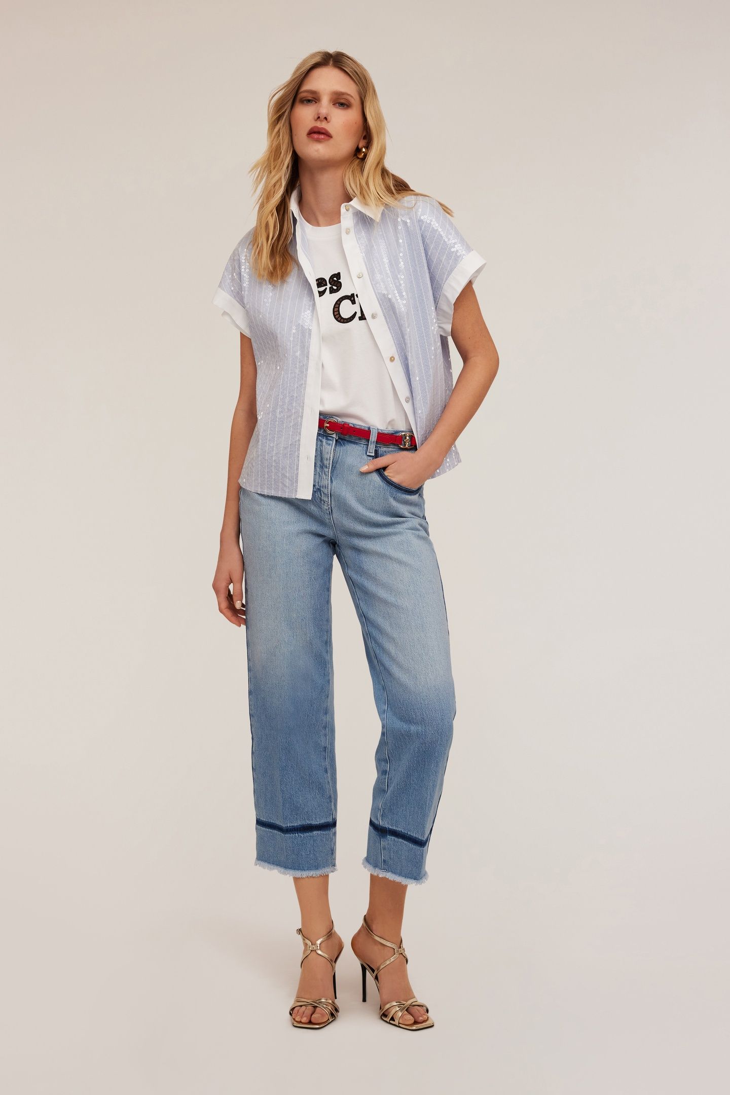 FULL-SEQUIN STRIPED SHIRT LIGHT BLUE 3