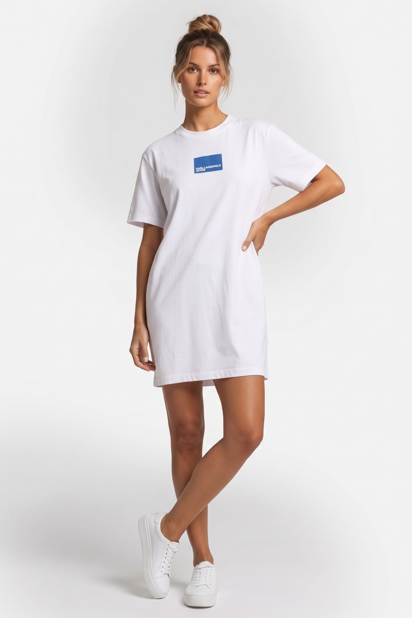 KLJ REGULAR SSLV TEE DRESS WHITE 1
