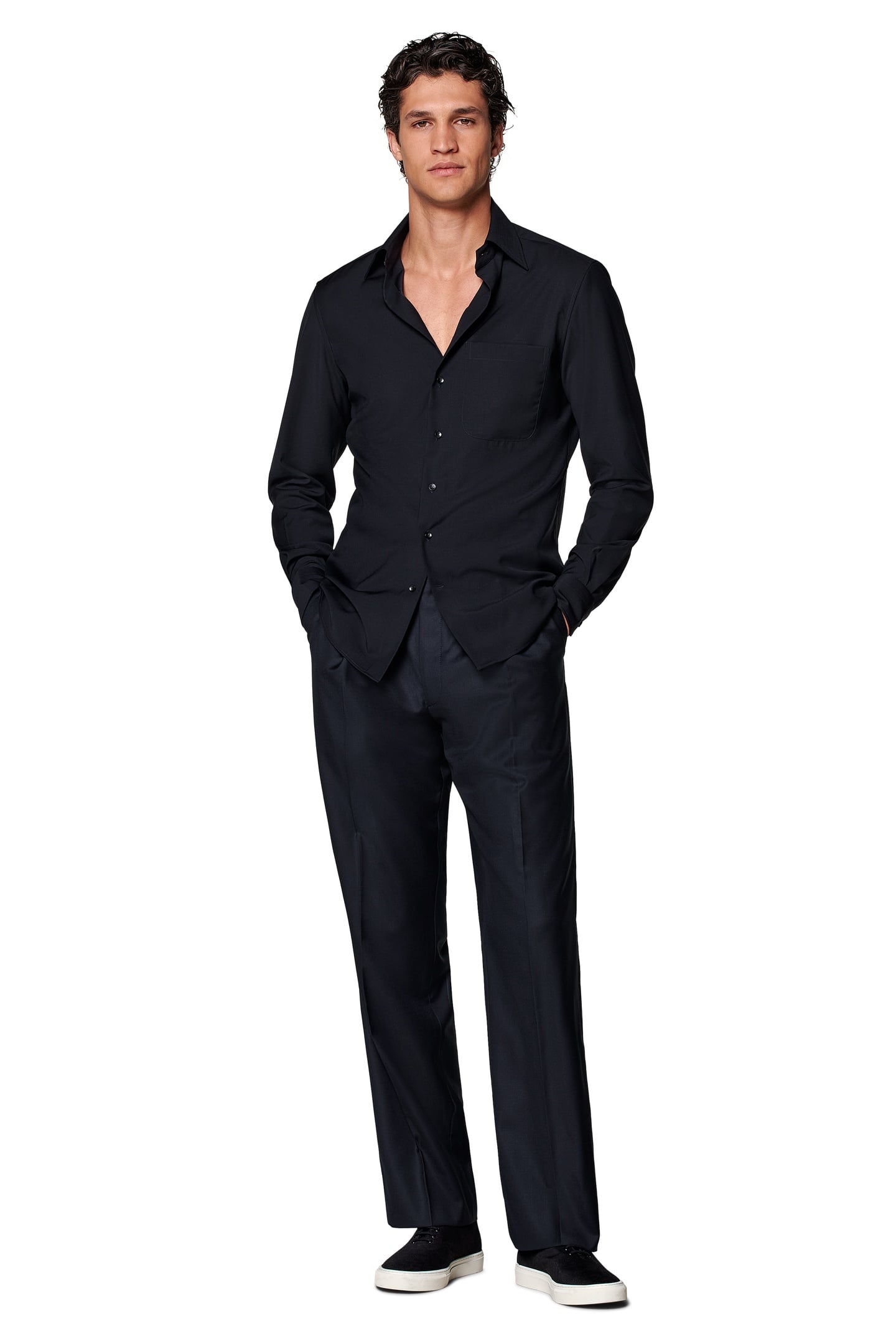 WASHABLE WOOL NAVY CASUAL SHIRTS NAVY 1