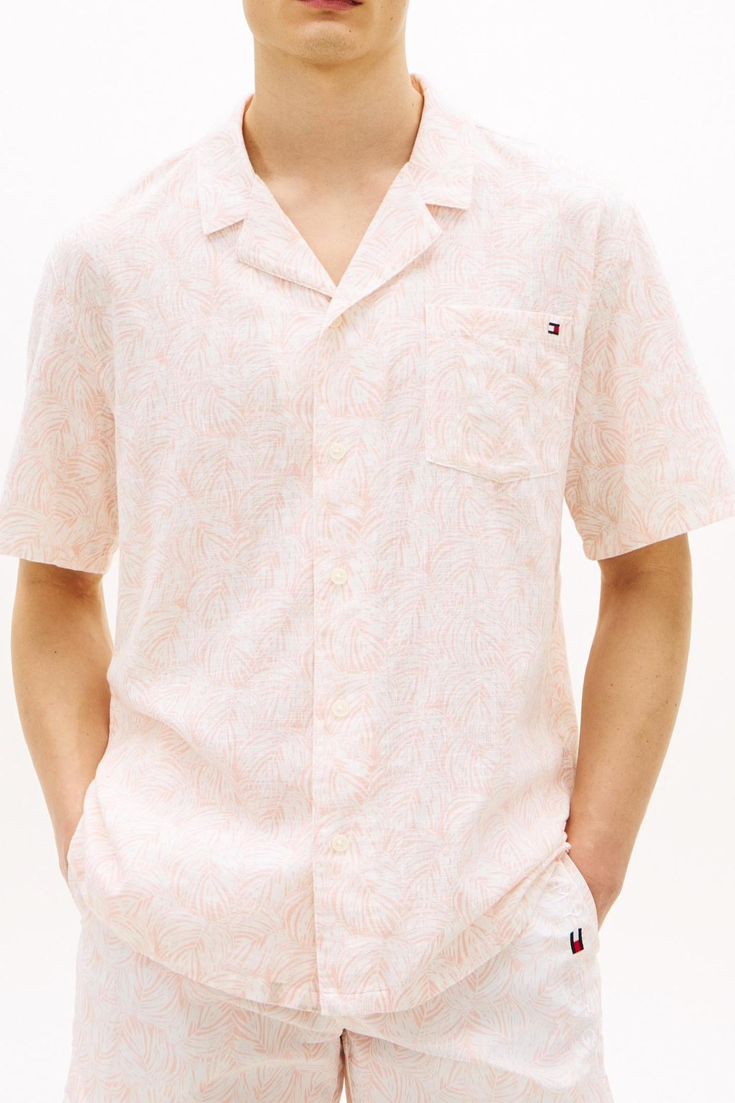 WOVEN BOWLING SHIRT PALM LEAF DELICATE PETAL 2