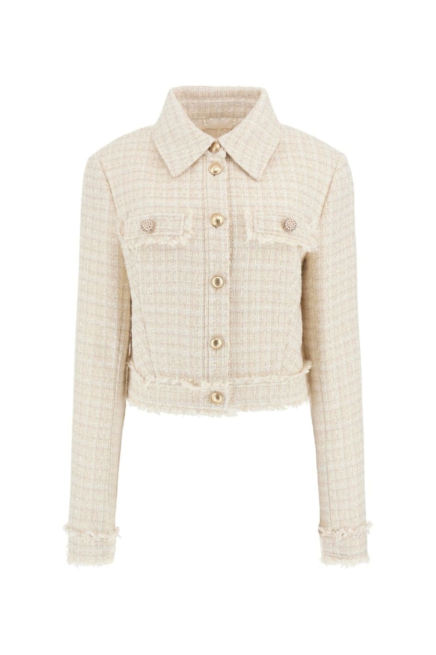 GUESS ECO DAPHNEE CROPPED JACK CREAM TWEED COMBO 3