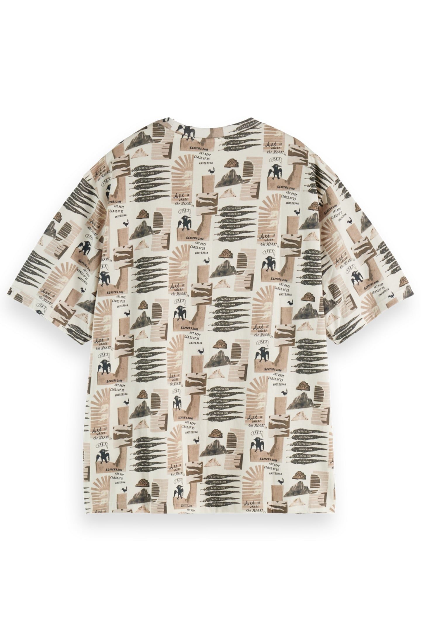 ALL OVER PRINTED LOOSE FIT T-SHIRT ART DEPT COLLAGE GREY SCA 5