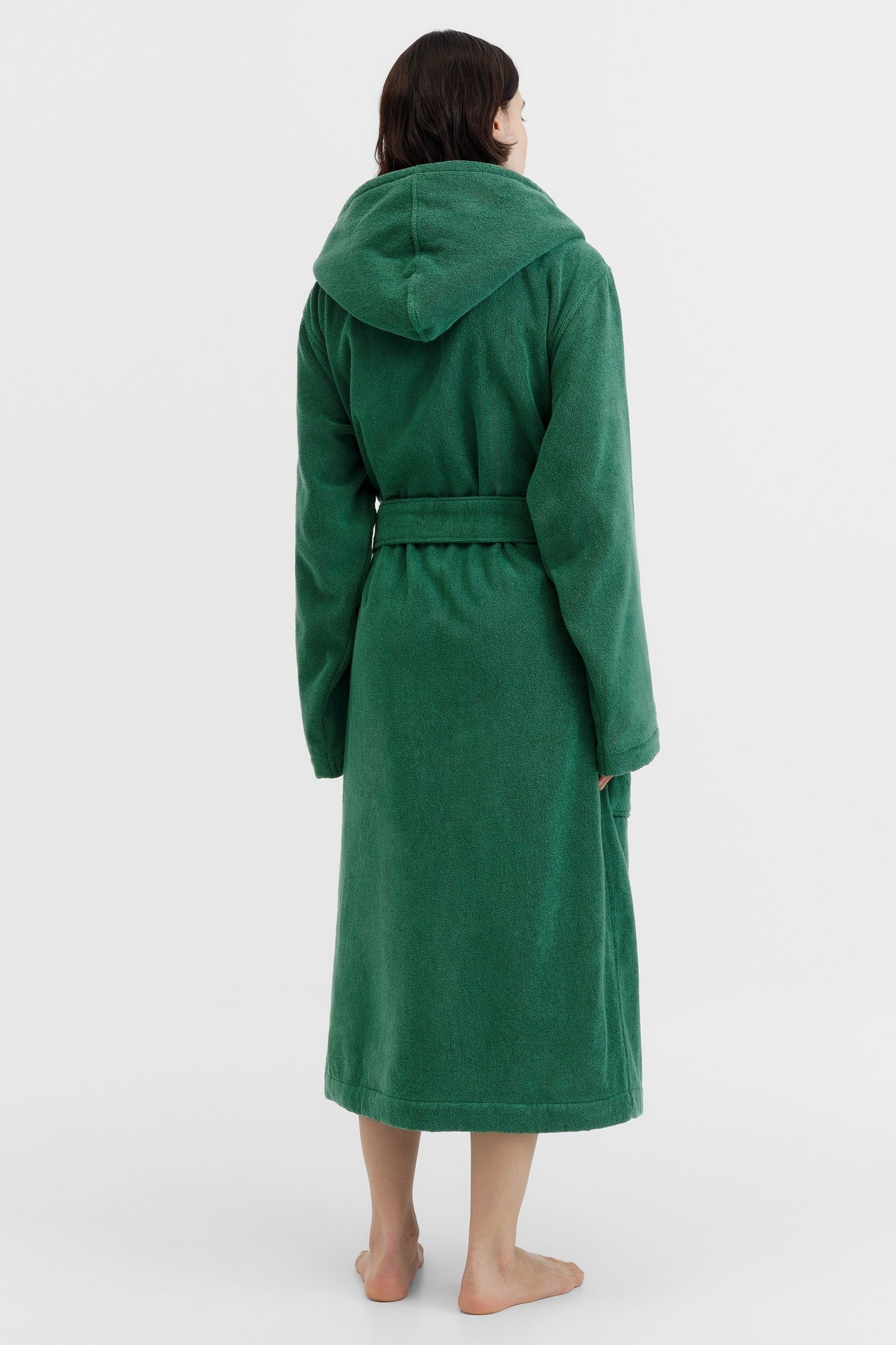 UNISEX HOODED BATHROBE TEAL GREEN 6