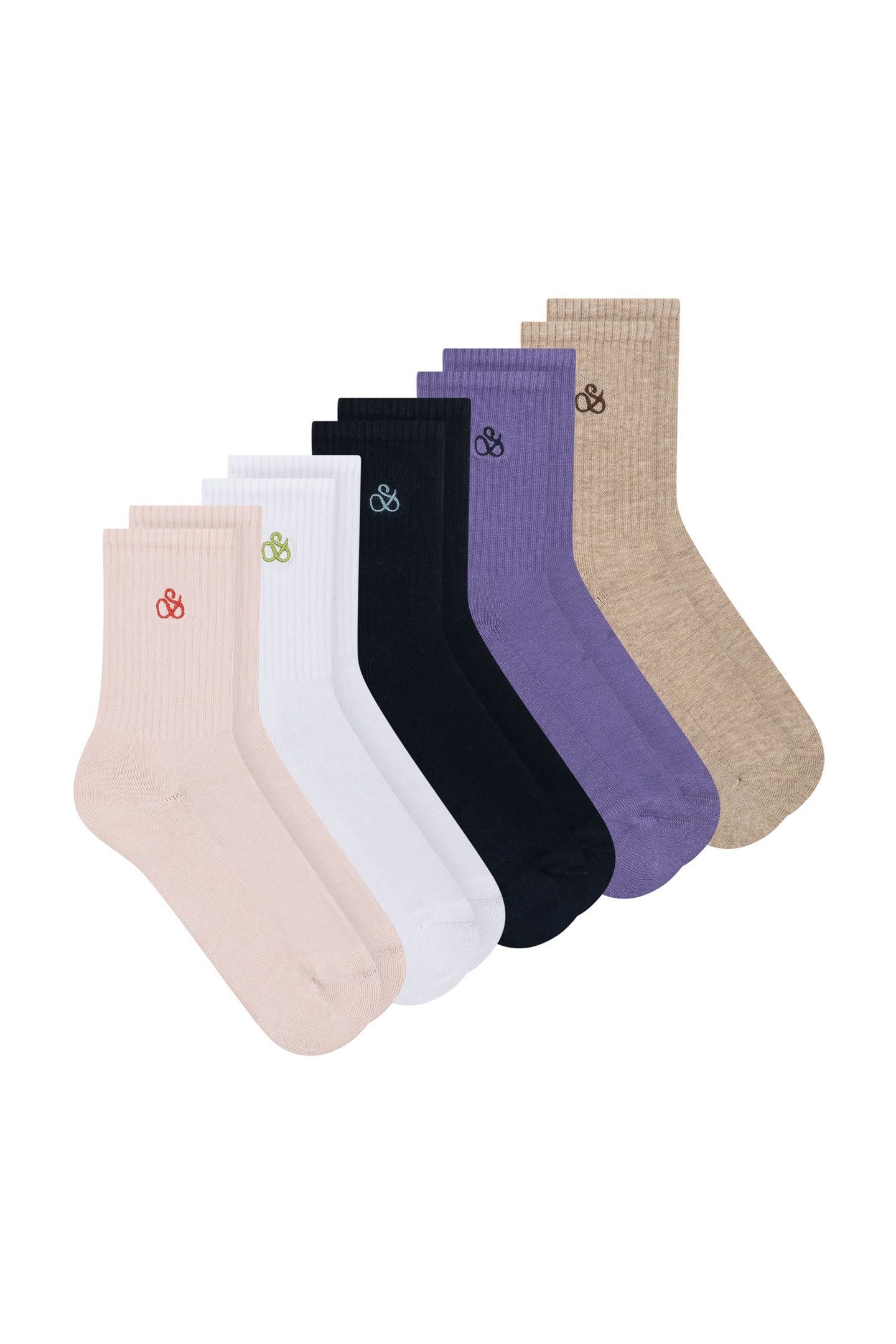5PK WOMENS 1/2 TERRY GIFT BOX CREW PINK 2