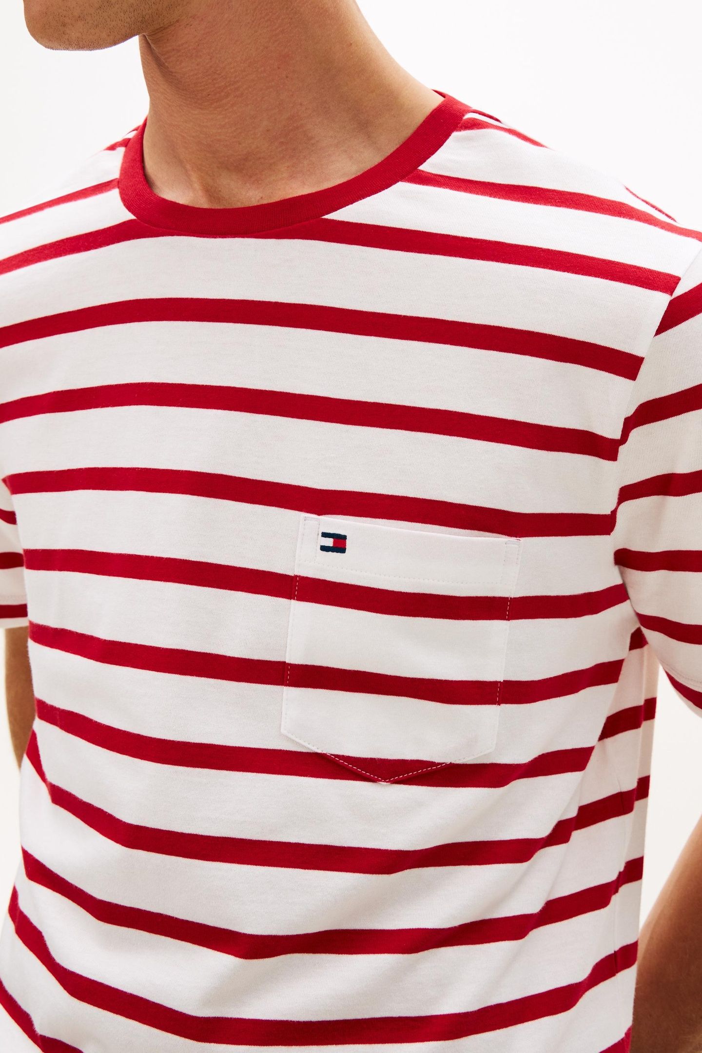 ESSENTIAL REGULAR FIT STRIPE T-SHIRT ECRU/MEDIUM RED STRIPE 5