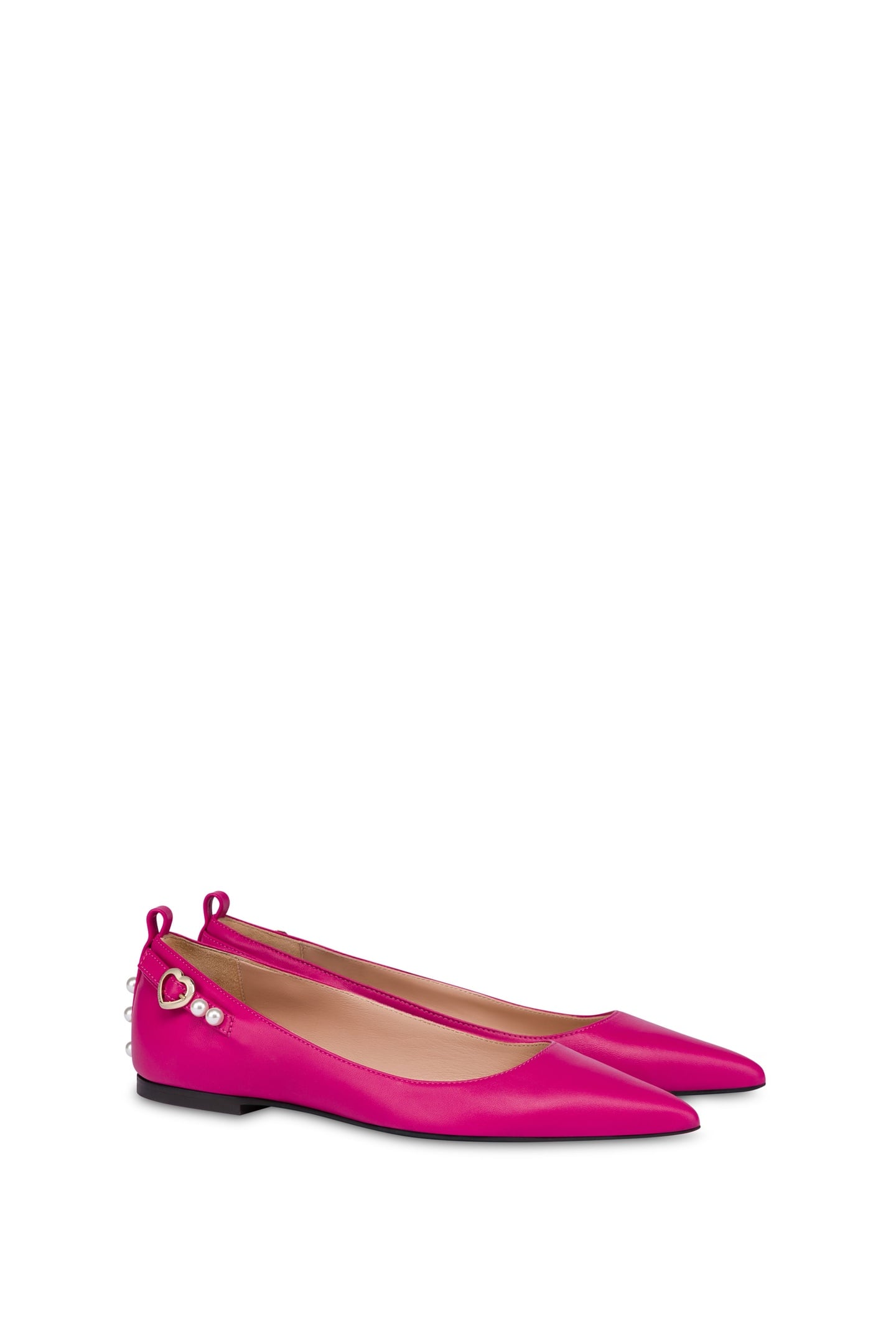 PEARLS NAPPA LEATHER BALLET FLATS FUCHSIA 1