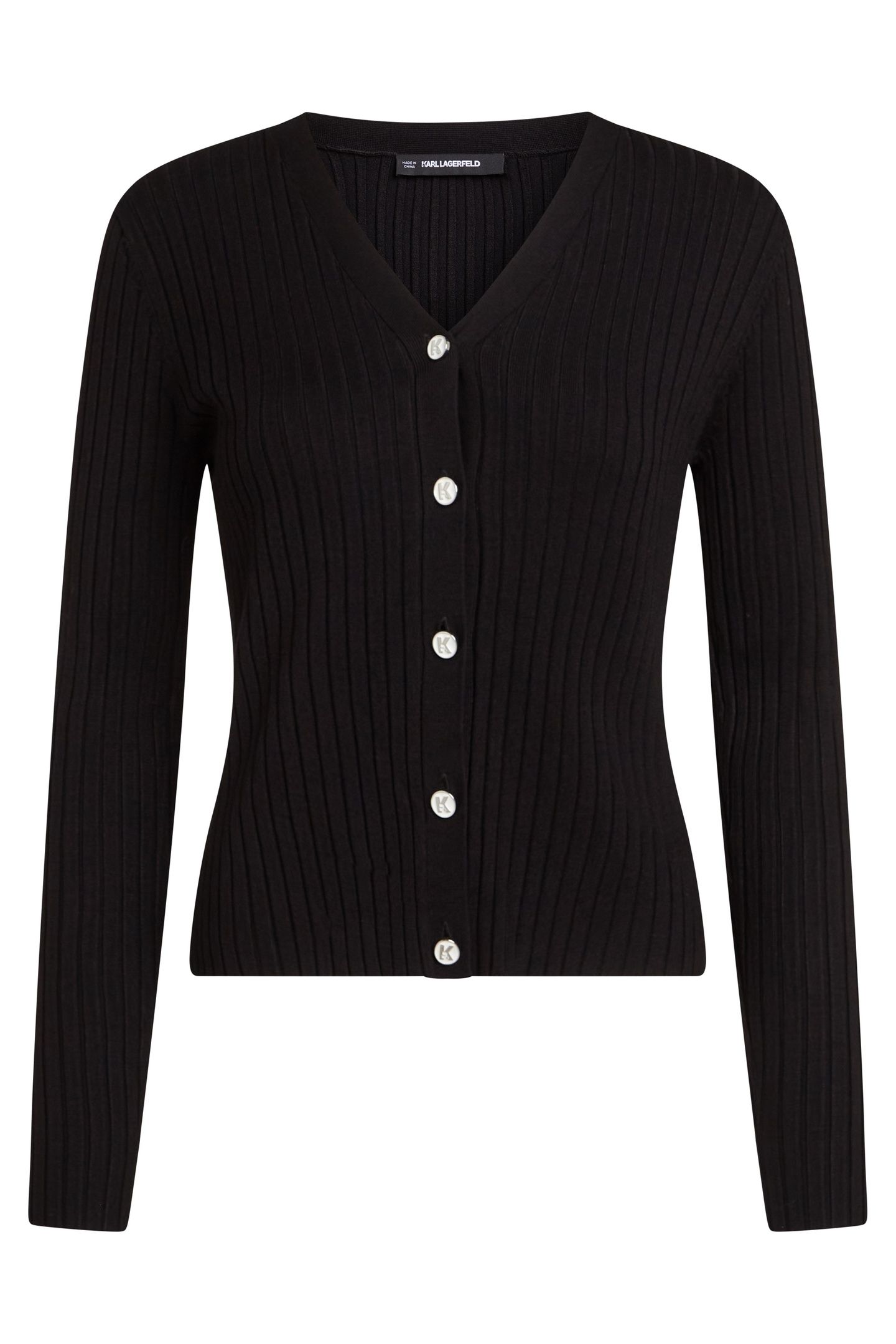 K BUTTON KNIT CARDIGAN BLACK 1
