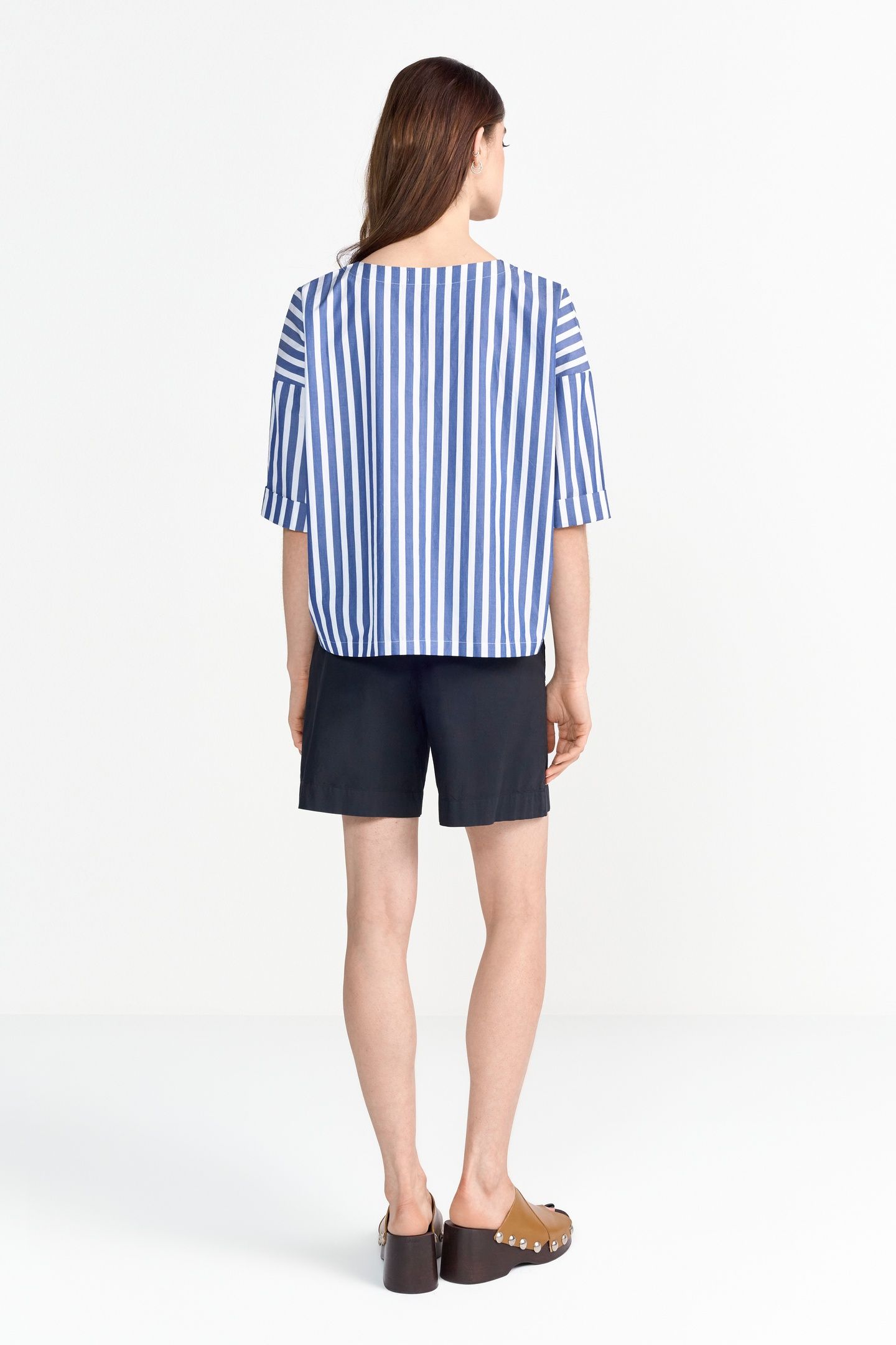 COTTON STRIPE BLOUSE MIDNIGHT BLUE 3