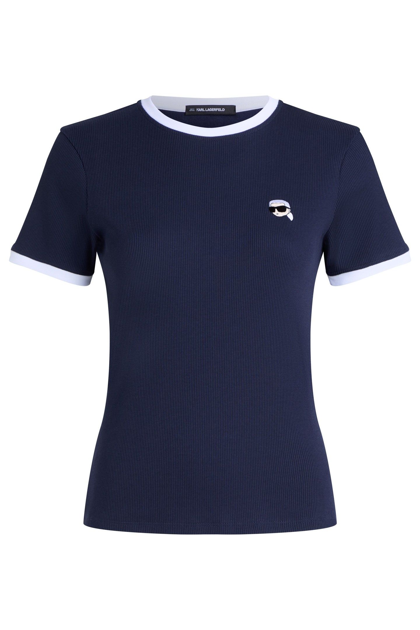 IKON PATCH SLIM FIT RIB TSHIRT EVENING BLUE 5