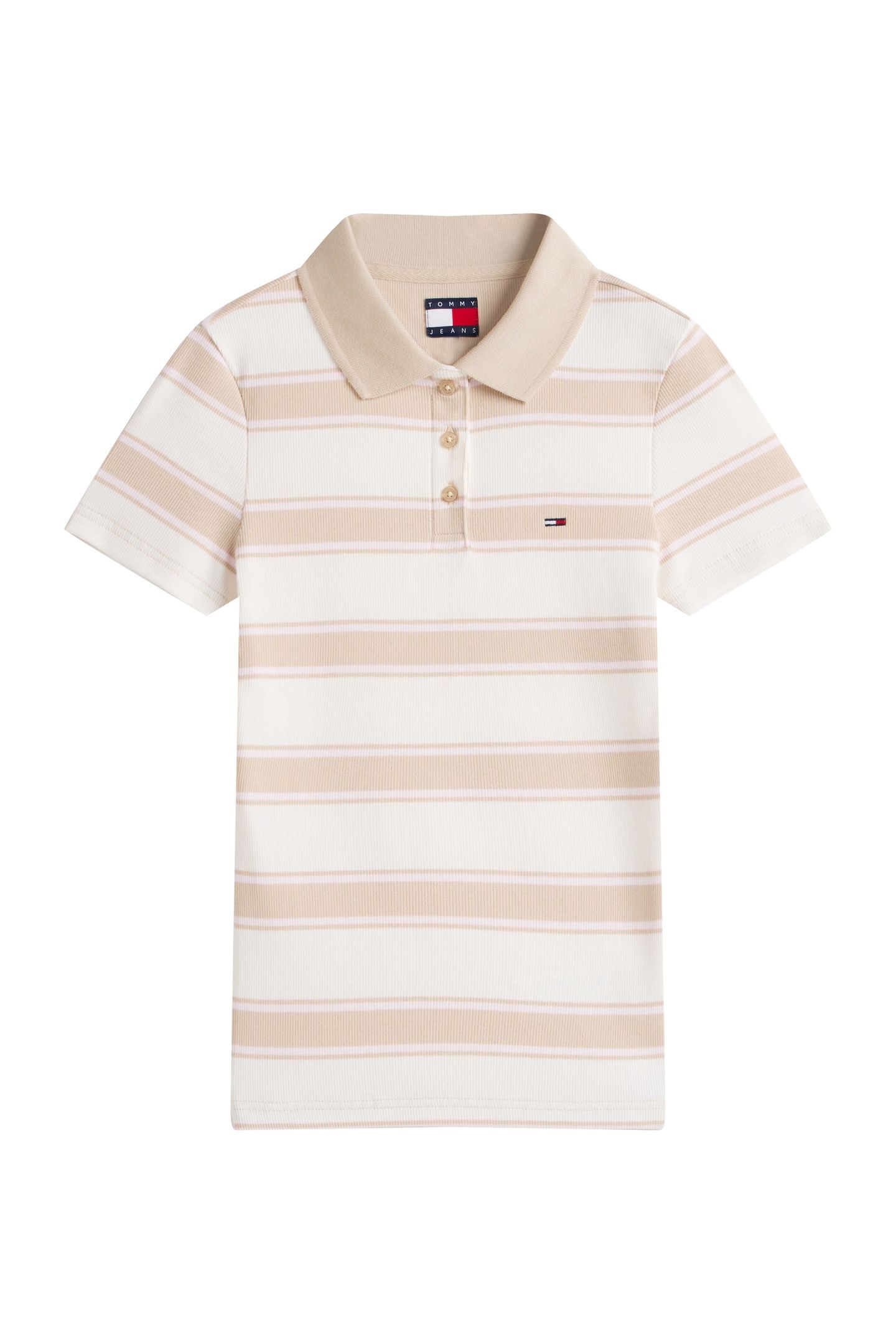 TJW SLIM RIB SS POLO WHITE CLAY/MULTI STRIPE 5