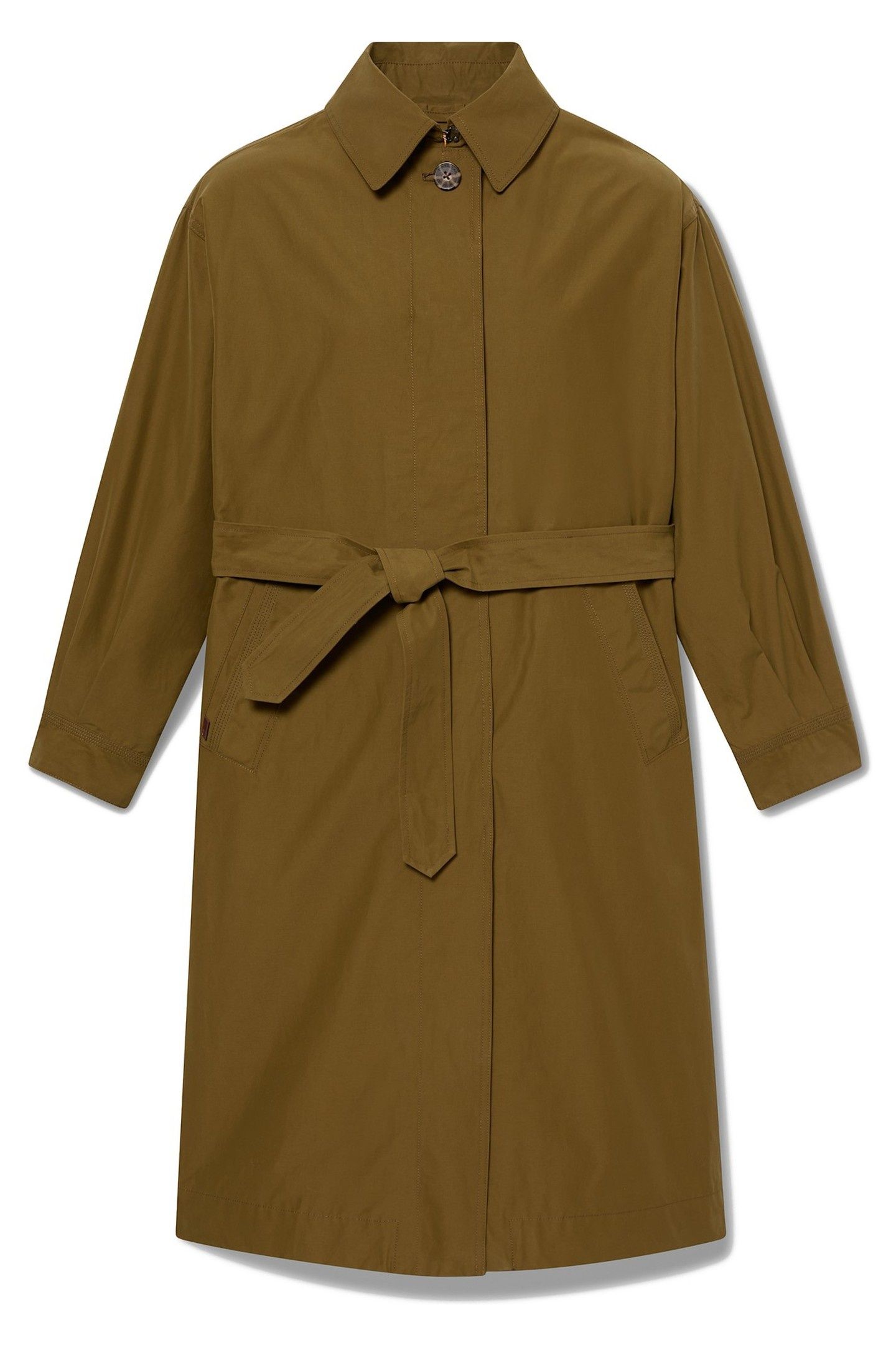 WATER REPELLENT LONG MAC COAT OLIVE 5