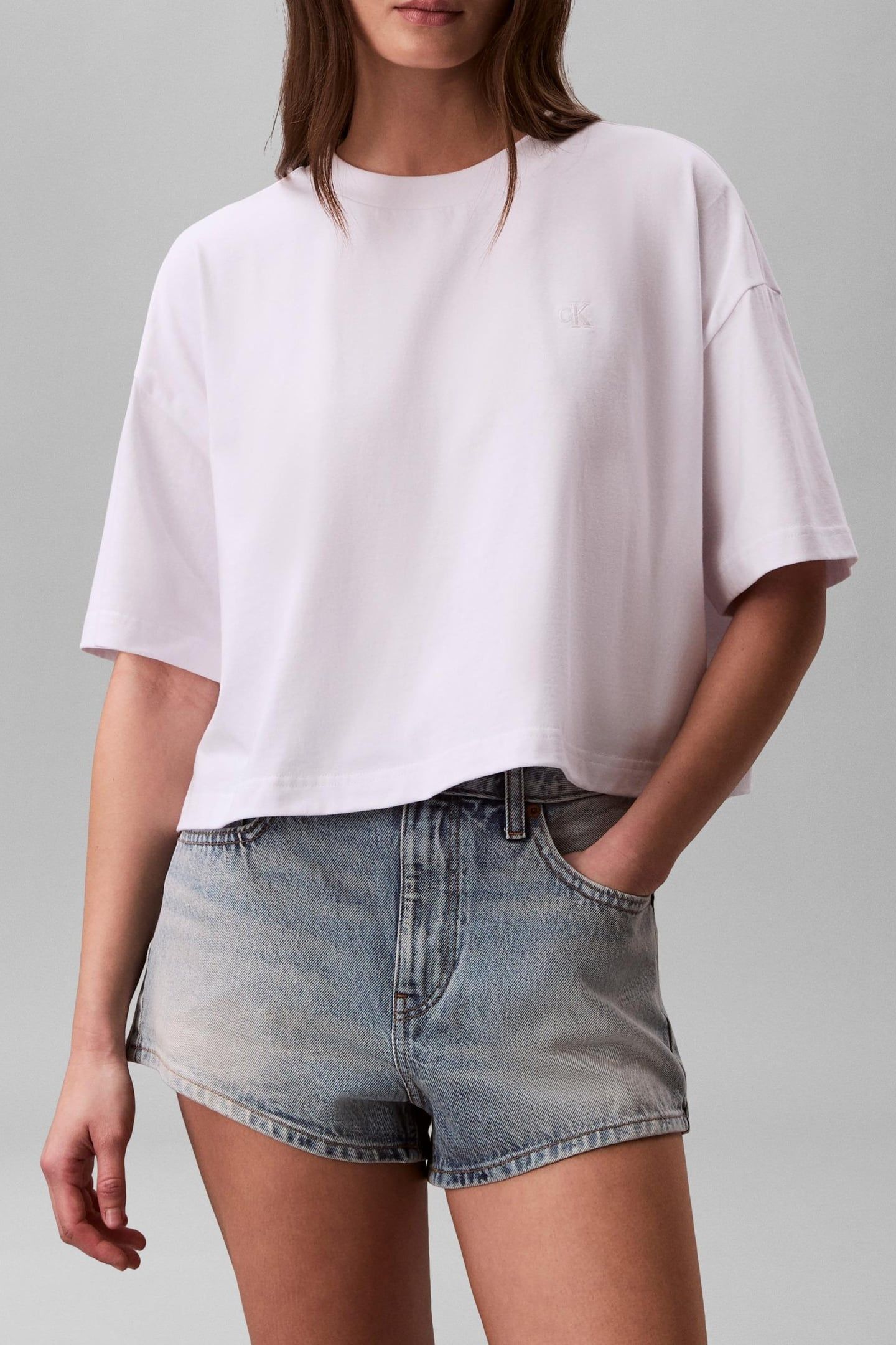 SS CROPPED BOXY TEE BRIGHT WHITE 1