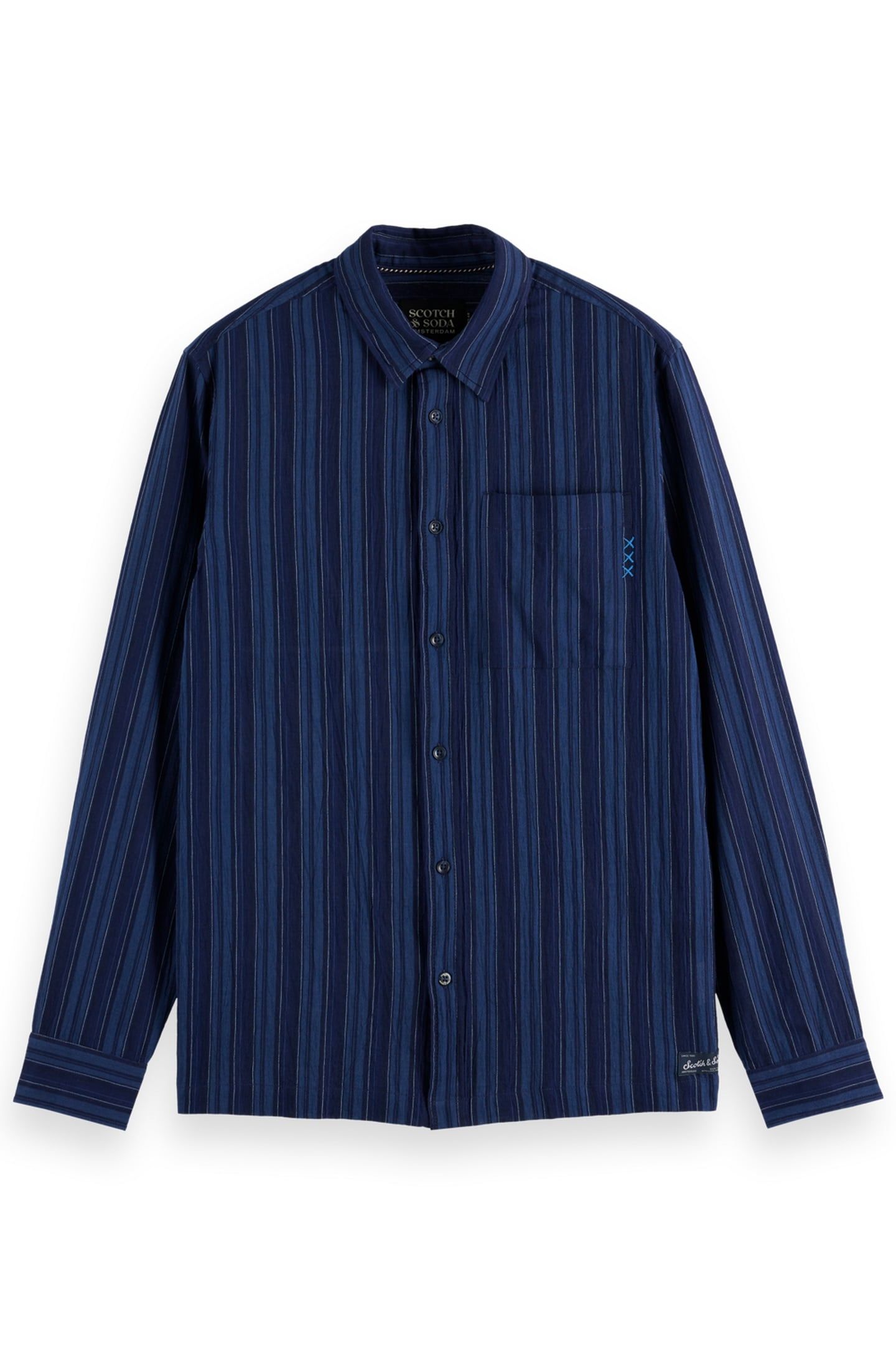 TEXTURED STRIPE SHIRT SKY CAPTAIN STRIPES 1