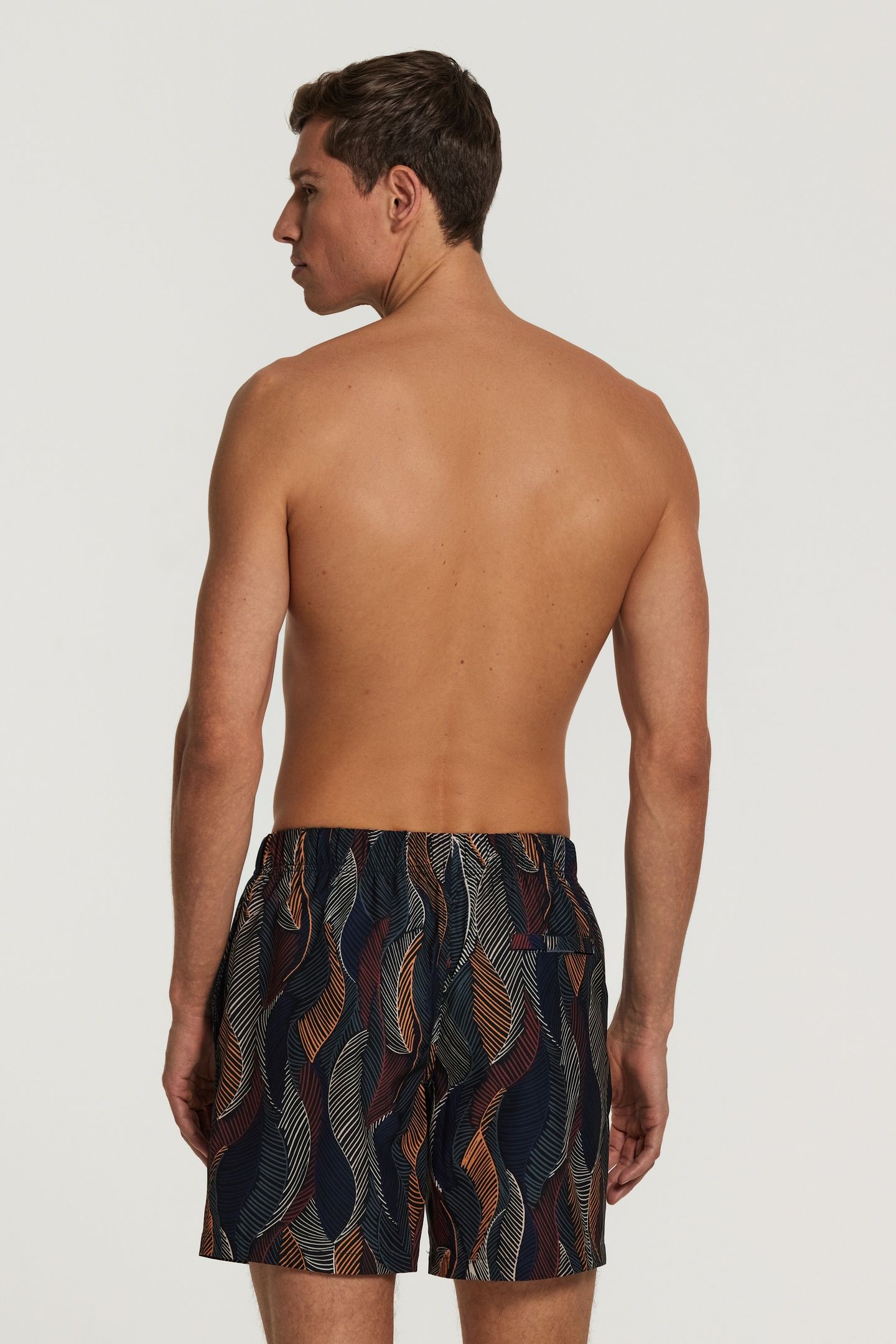 STRETCH SWIMSHORT WILD LEAVES BLACK 3